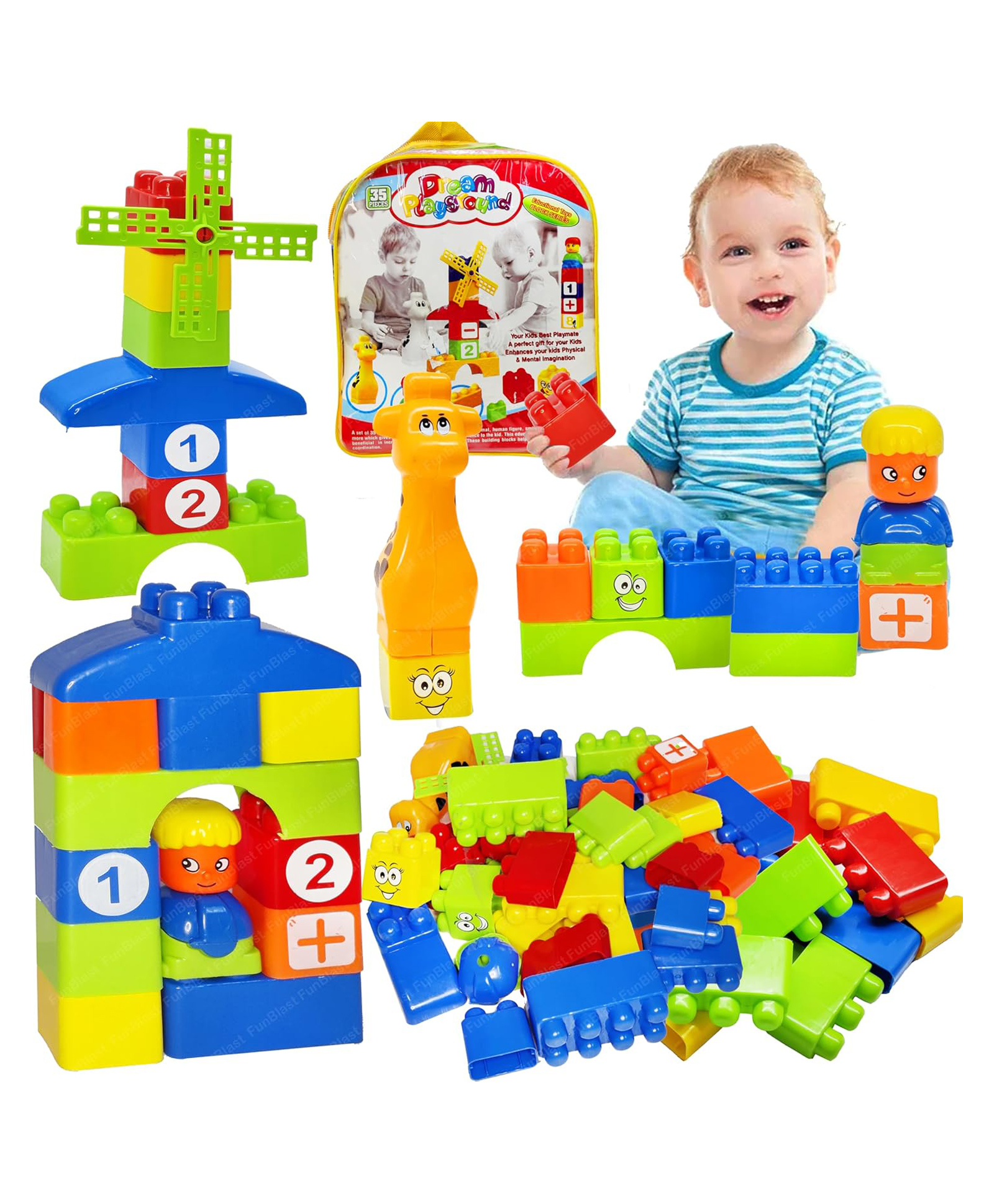 FunBlast Mega Sized Learning Blocks for Kids with Cartoon FiguresMulticolor-picture-16