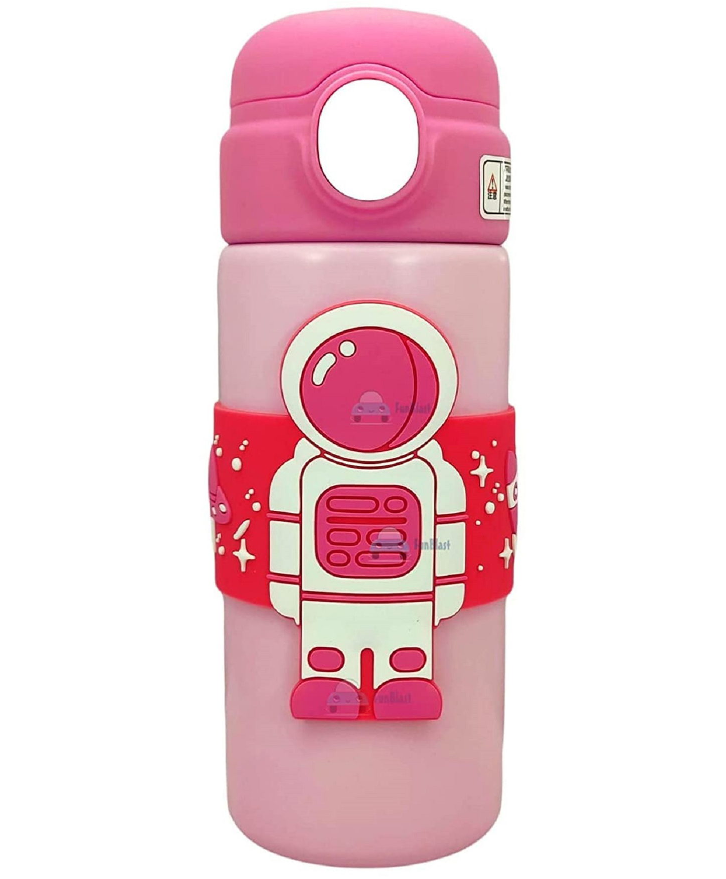 FunBlast Astronaut Theme Double Wall Insulated Water Bottle for KidsPink - 500 ml-image-36