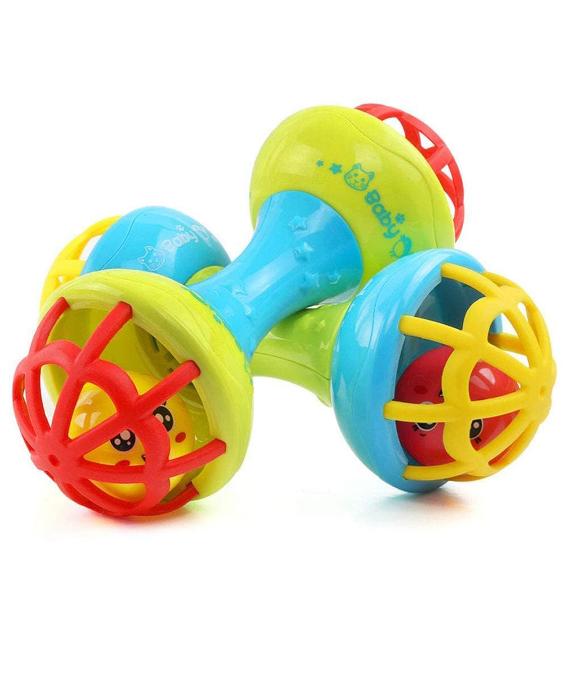 FunBlast Soft Dumbbell Rattle Teether Toy for BabiesPack of 1 Multicolor-image-16