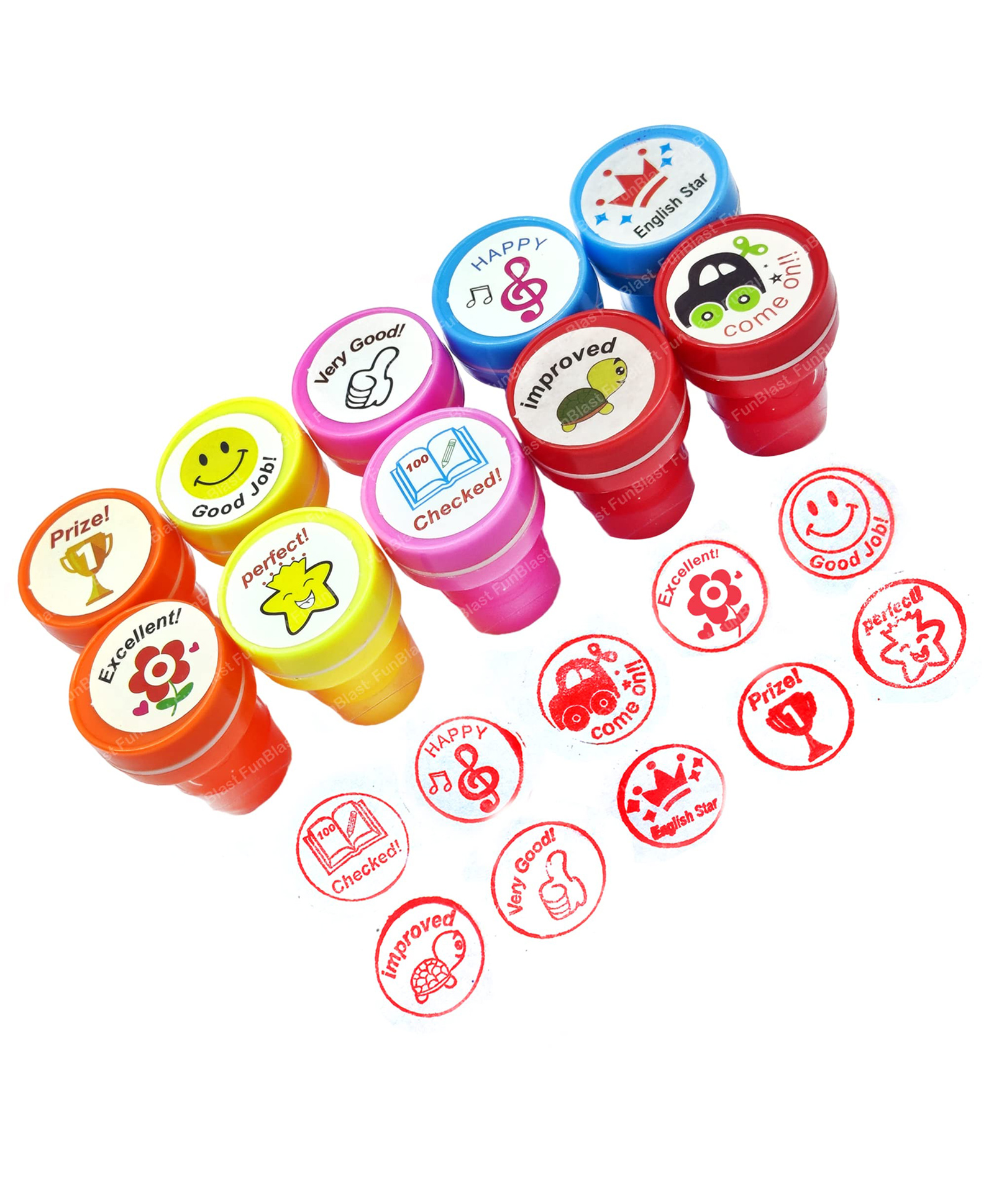 FunBlast Motivation Stamps for KidsPack of 10 Pcs Art & Craft Supplies for School-image-26