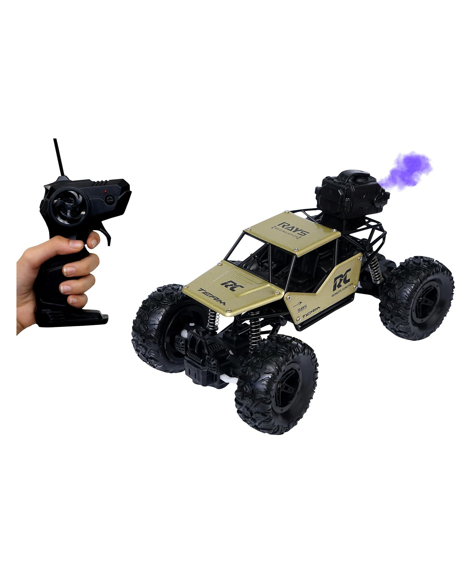 Sanjary Remote Control Monster Truck 4x4 Off Road 4WD Spray Booster Car Rock Crawler High Speed Racing Car for Kids with Rechargeable Battery color design may vary-image-10
