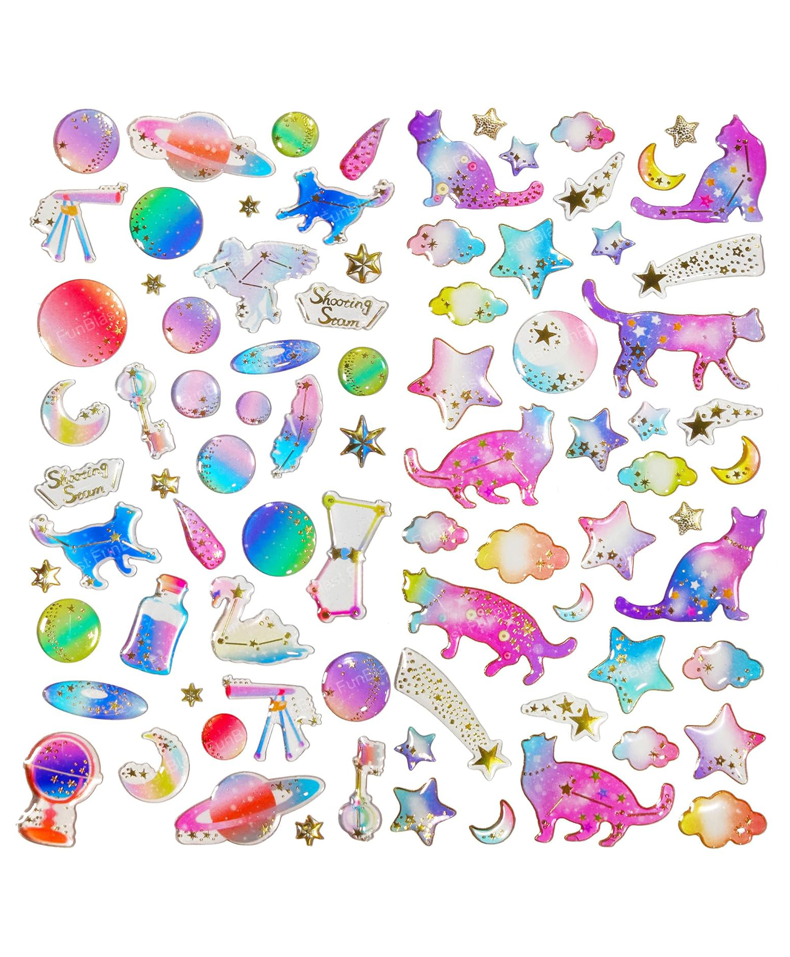 FunBlast 3D Cartoon Theme Kawaii Stickers for Girls Pack of 2 Sheets Multicolor-picture-15
