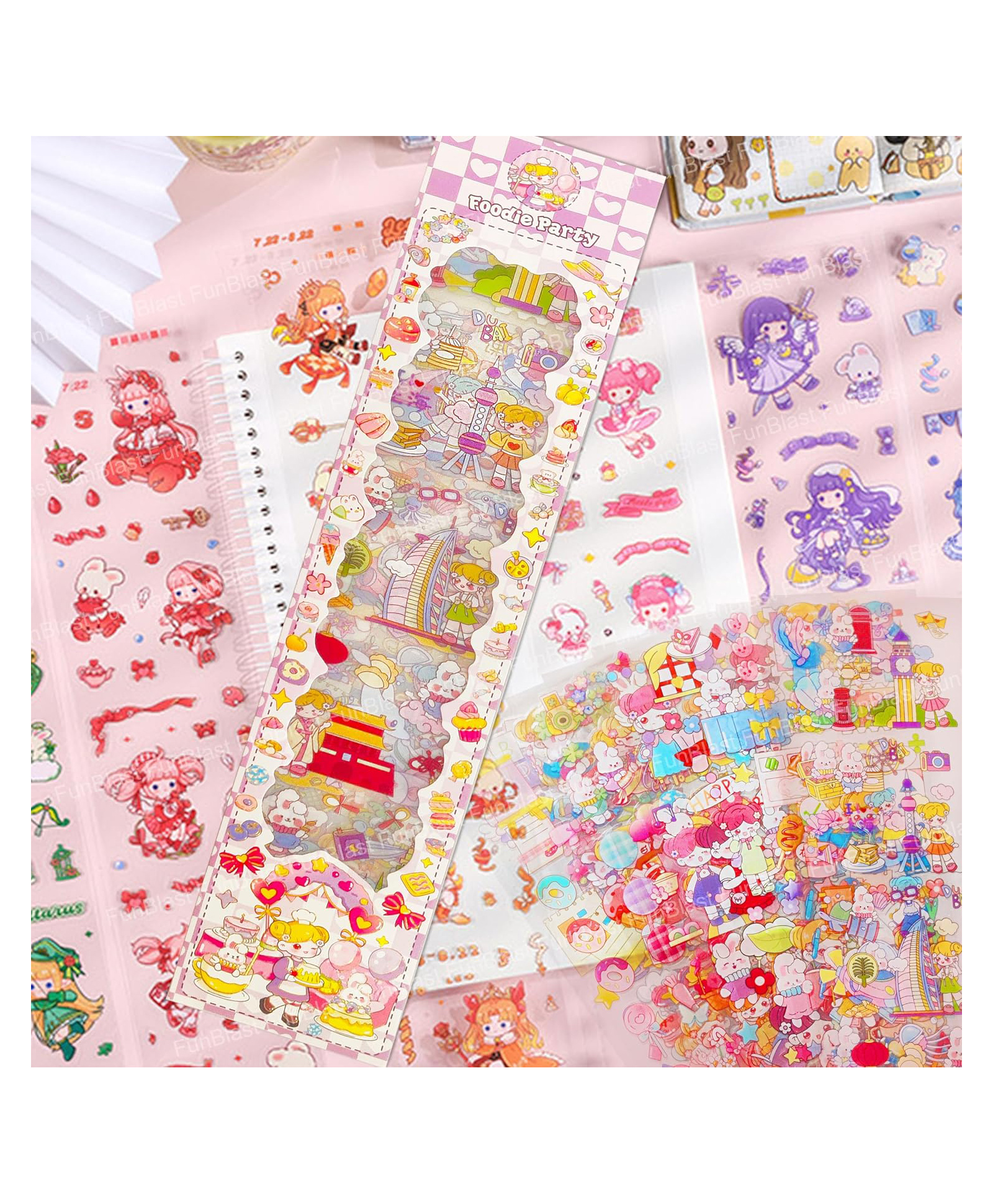 FunBlast Cute Cartoon Theme Self-Adhesive Stickers - 20 Sheets-image-49