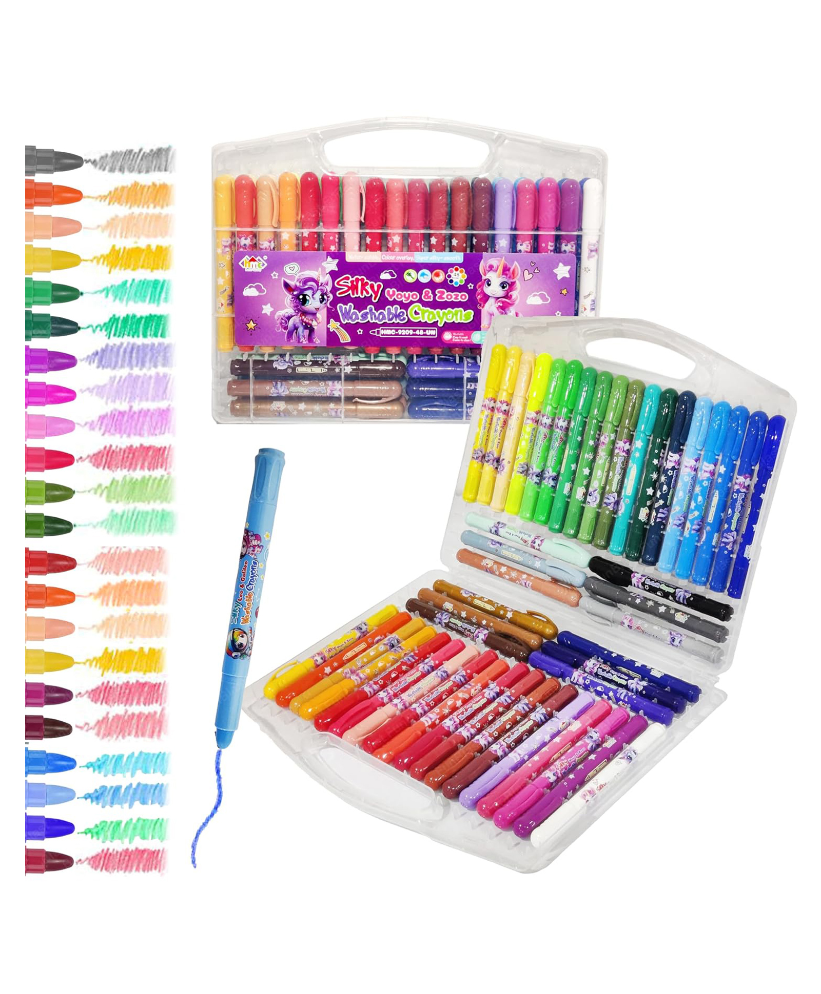 FunBlast Twistable Rolling Crayons with Box for Kids - 48 Shades - Multicolor-image-34
