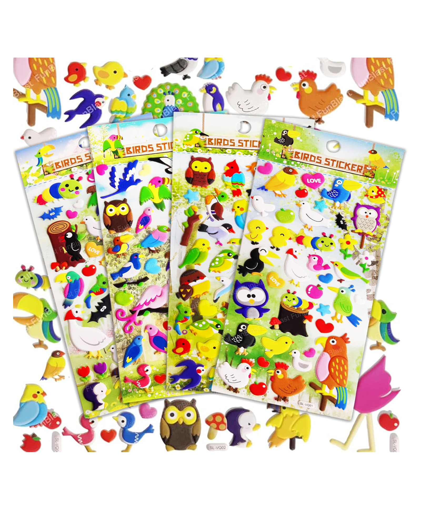 FunBlast 3D Cute Cartoon Theme Puffy Stickers Pack of 4 Sheets (Random Design)-picture-19