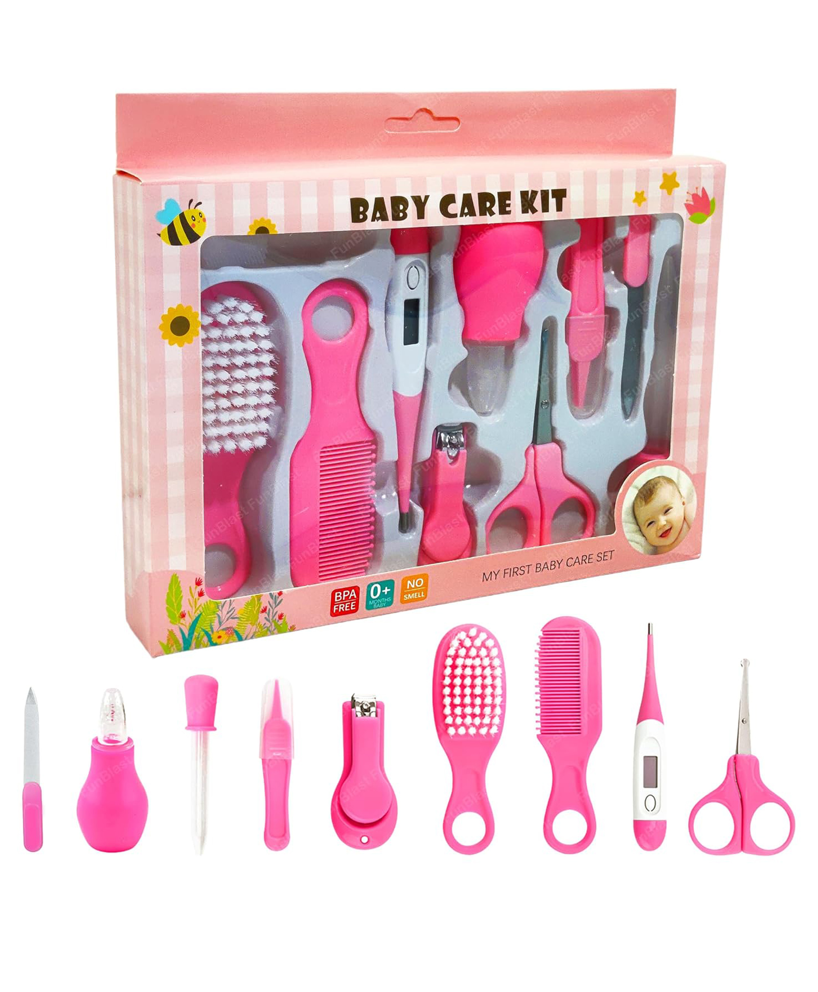 FunBlast Baby Toddlers Manicure Grooming Kit 10 Pcs Pink-image-25