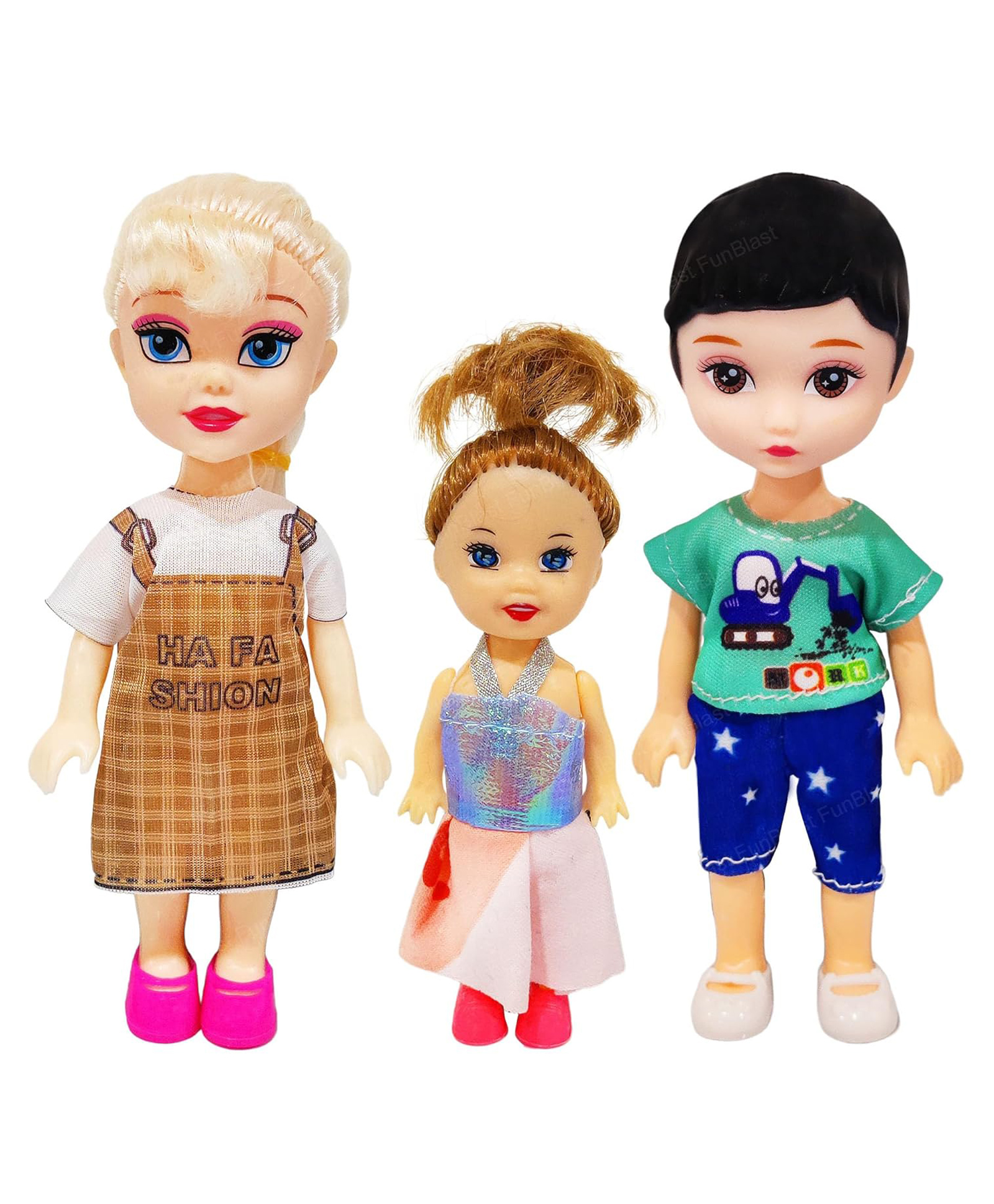 FunBlast Realistic Dolls Toy Set with Cute Dresses3 Pcs Multicolor-image-38