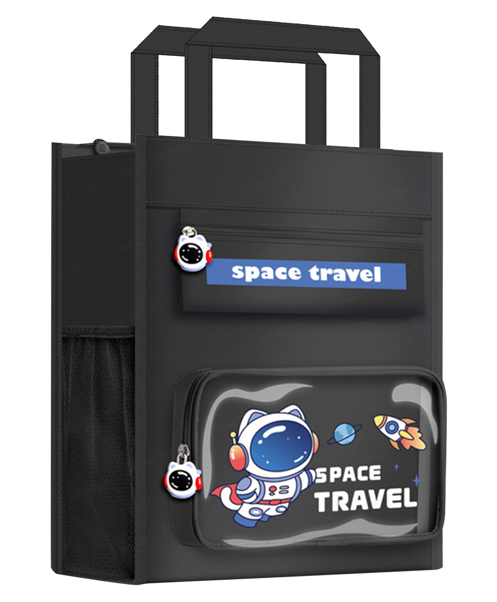 FunBlast Canvas Multi-Purpose Shopping Hand Bag Pack of 1 Black-image-24