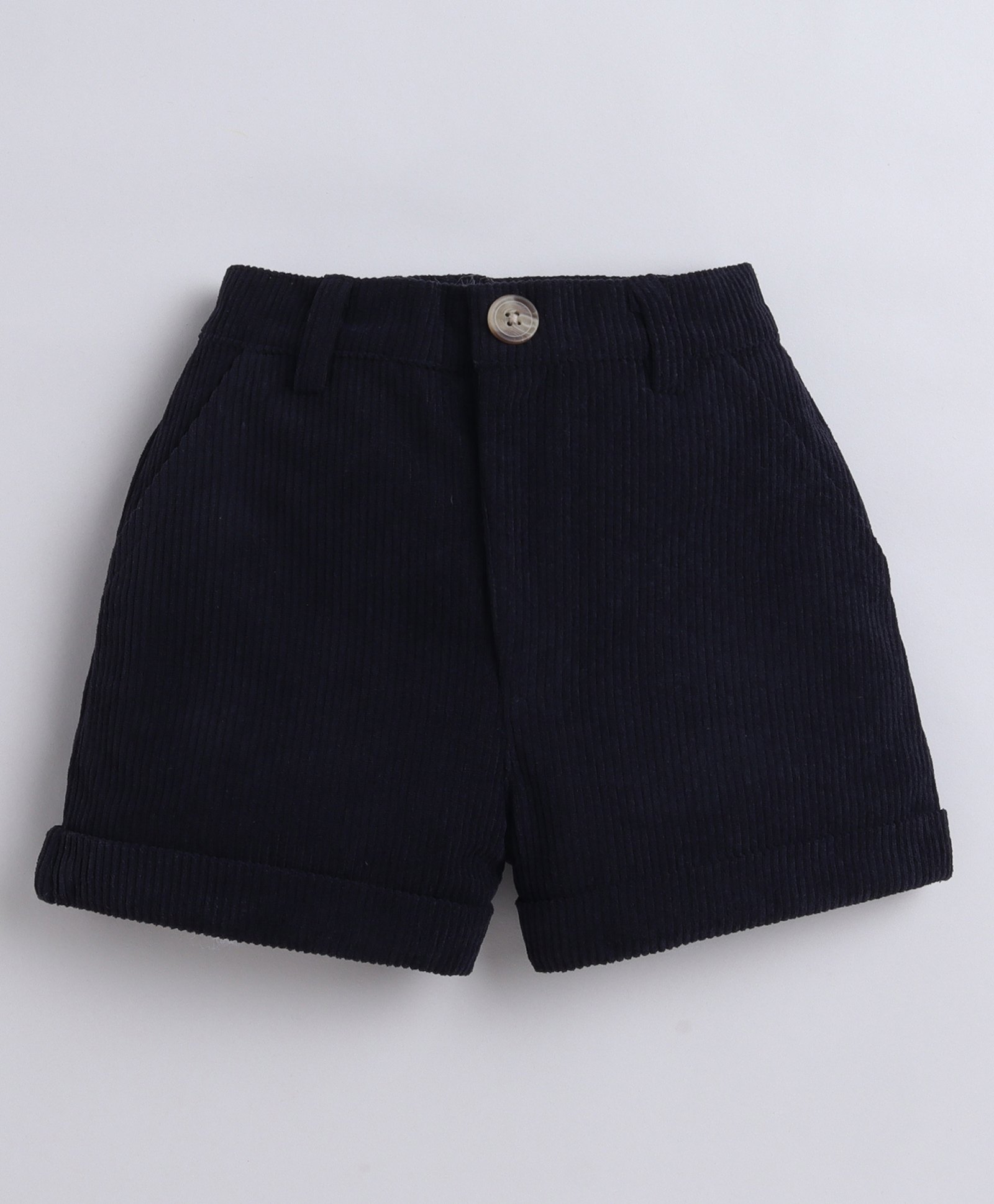 Aww Hunnie Corduroy Ribbed Shorts - Blue-picture-14