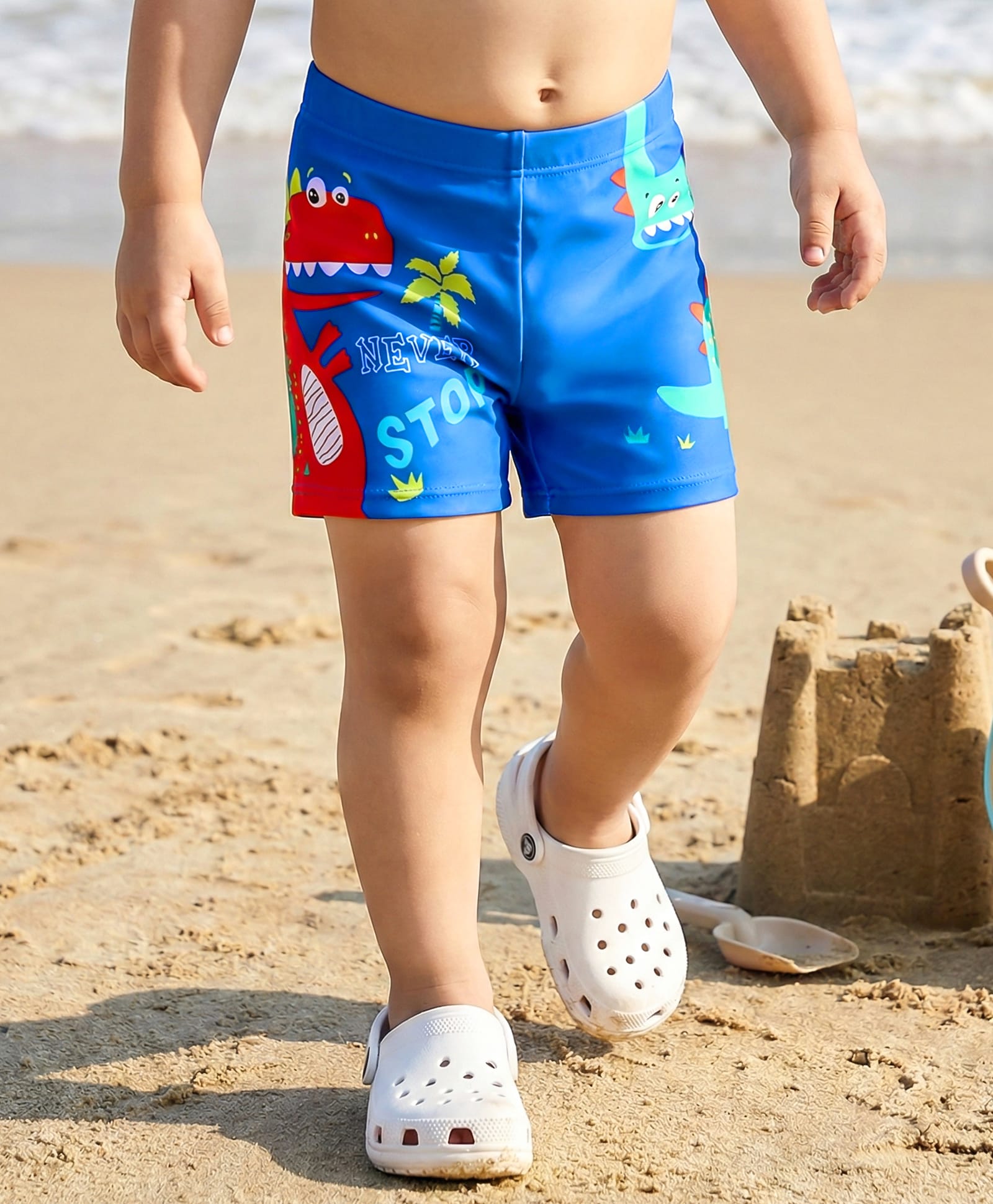 Babyhug Swimming Trunk With Dino Print - Blue-image-16