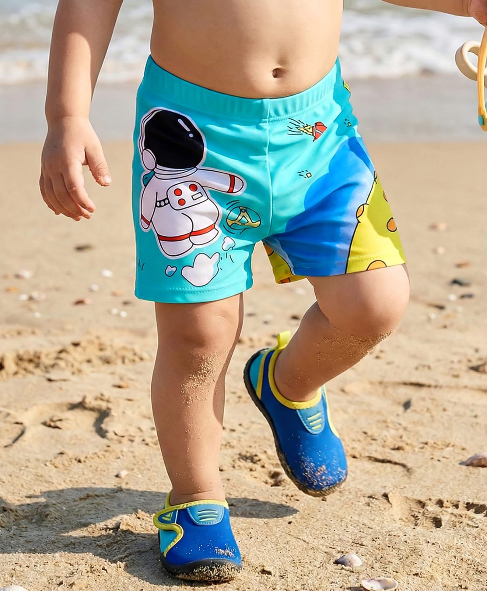Babyhug Swimming Trunk With Space Theme Print - Light Blue-picture-22