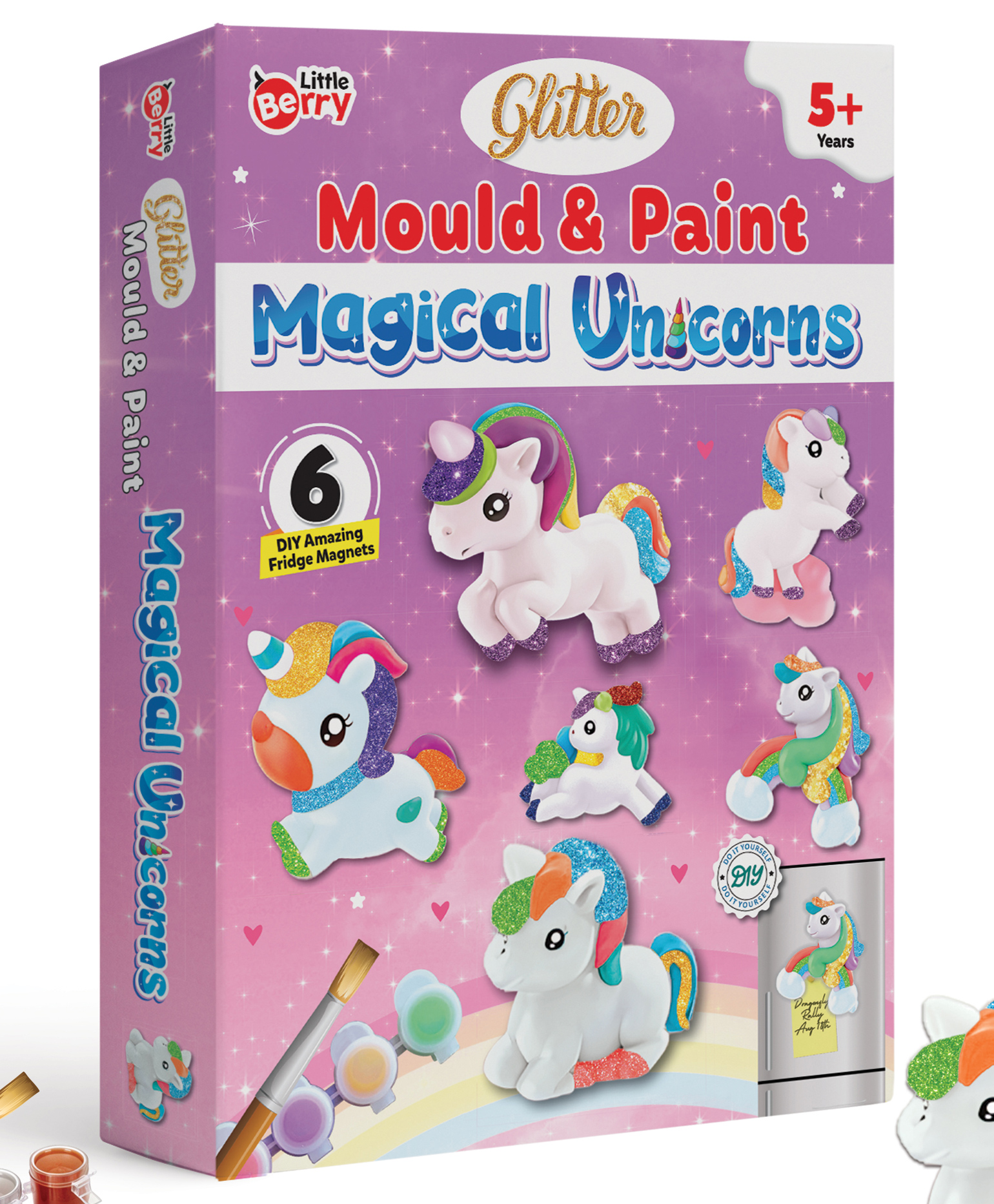 Little Berry DIY Mould and Paint Kit for Kids: Magical Unicorn - Art & Craft Kit for Girls & Boys 3+ Years-image-7