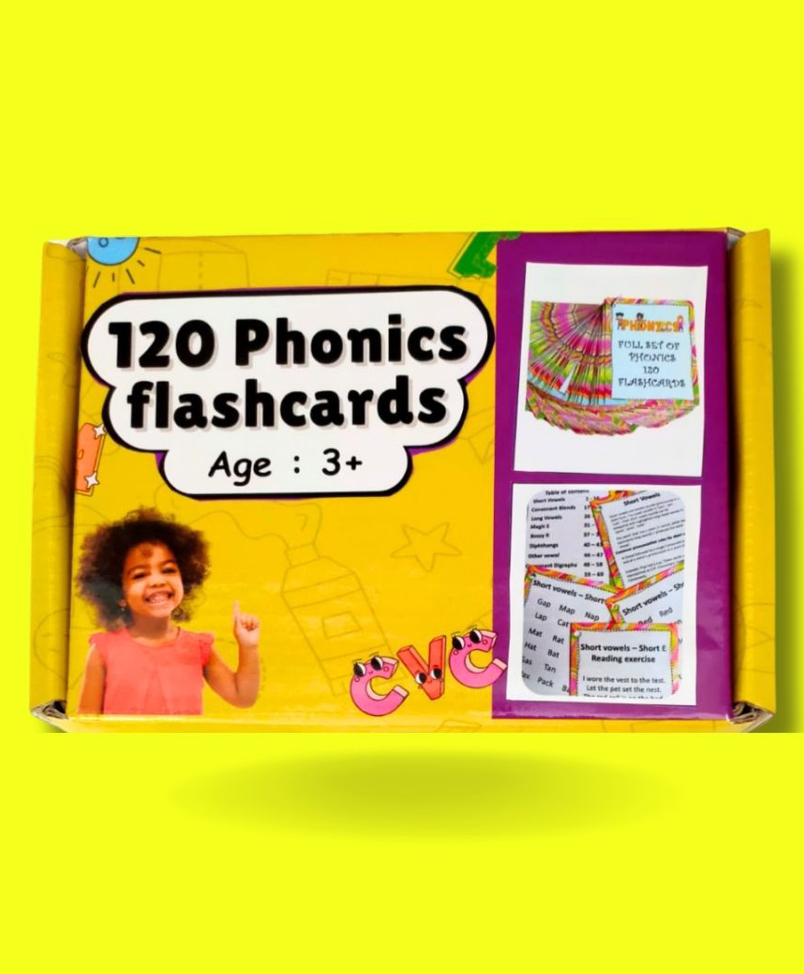 EDUSTAR 120 Phonics Flash Cards Fun & Interactive Learning for Early Readers-image-47
