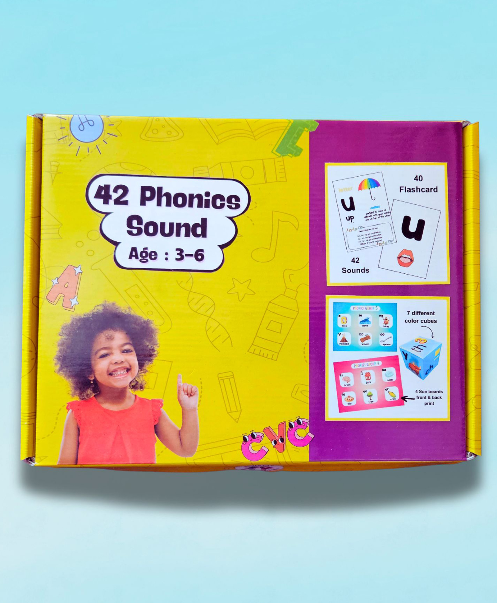EDUSTAR 42 Phonics Sound Kit - Complete 42 Phonics Sound Learning Set for Kids, Includes Mouth Shape Posters - Multicolor-image-4