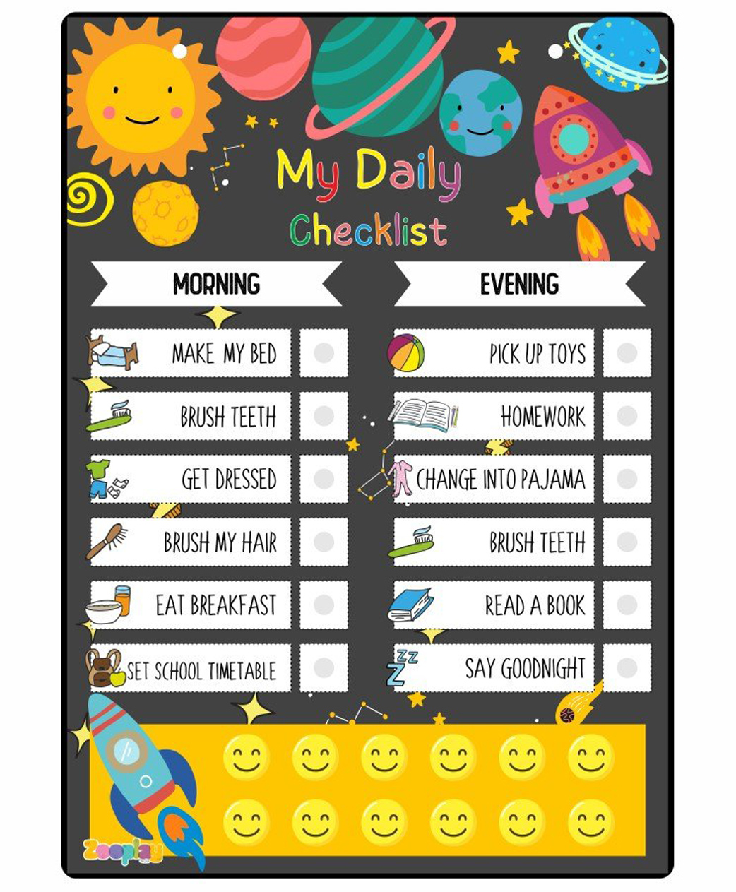 Zooplay India Daily Reward Chart - Mission Space ( Pack of 1)-image-46