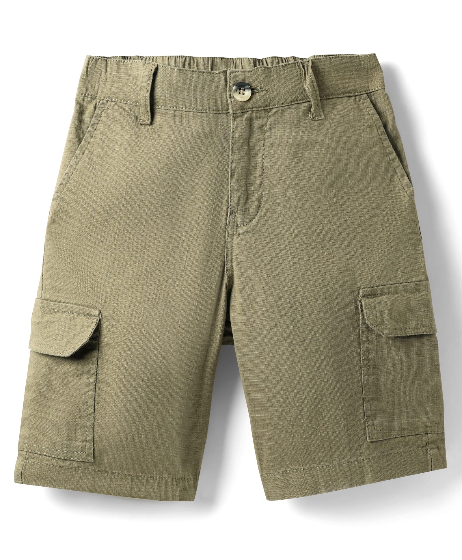 Pine Kids Cotton Elastane Woven Above Knee Length Solid Colour Shorts - Olive Green-picture-22