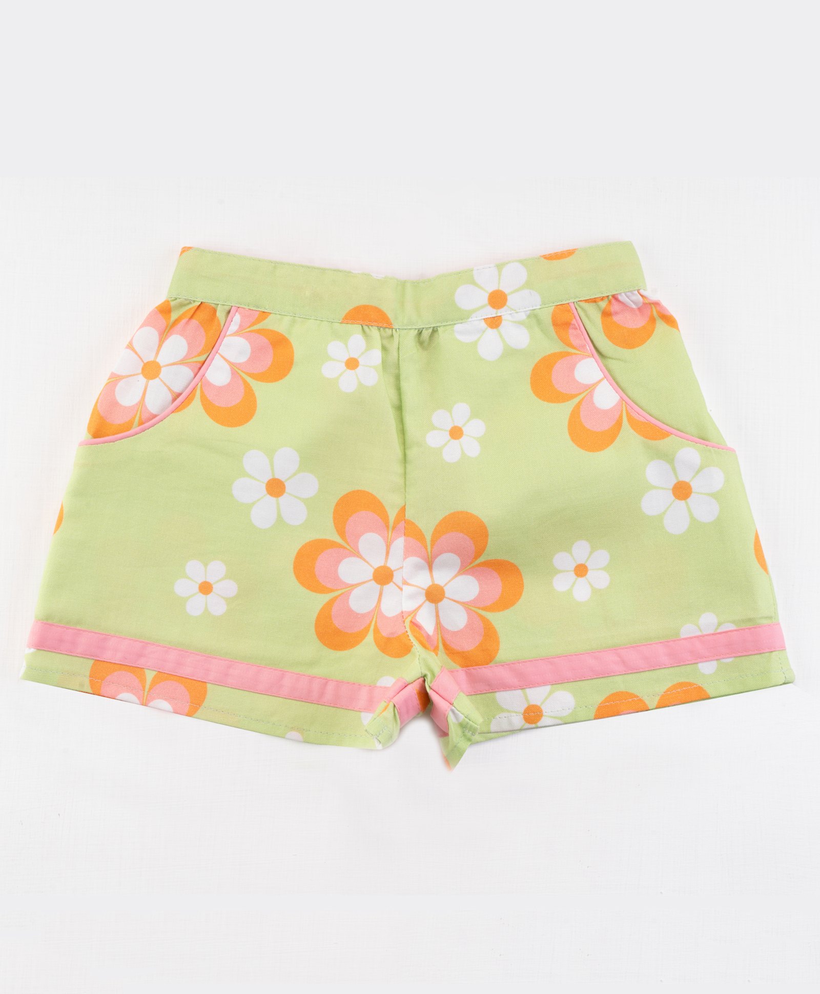 Soleilclo Cotton Floral Printed Shorts - Green-picture-14