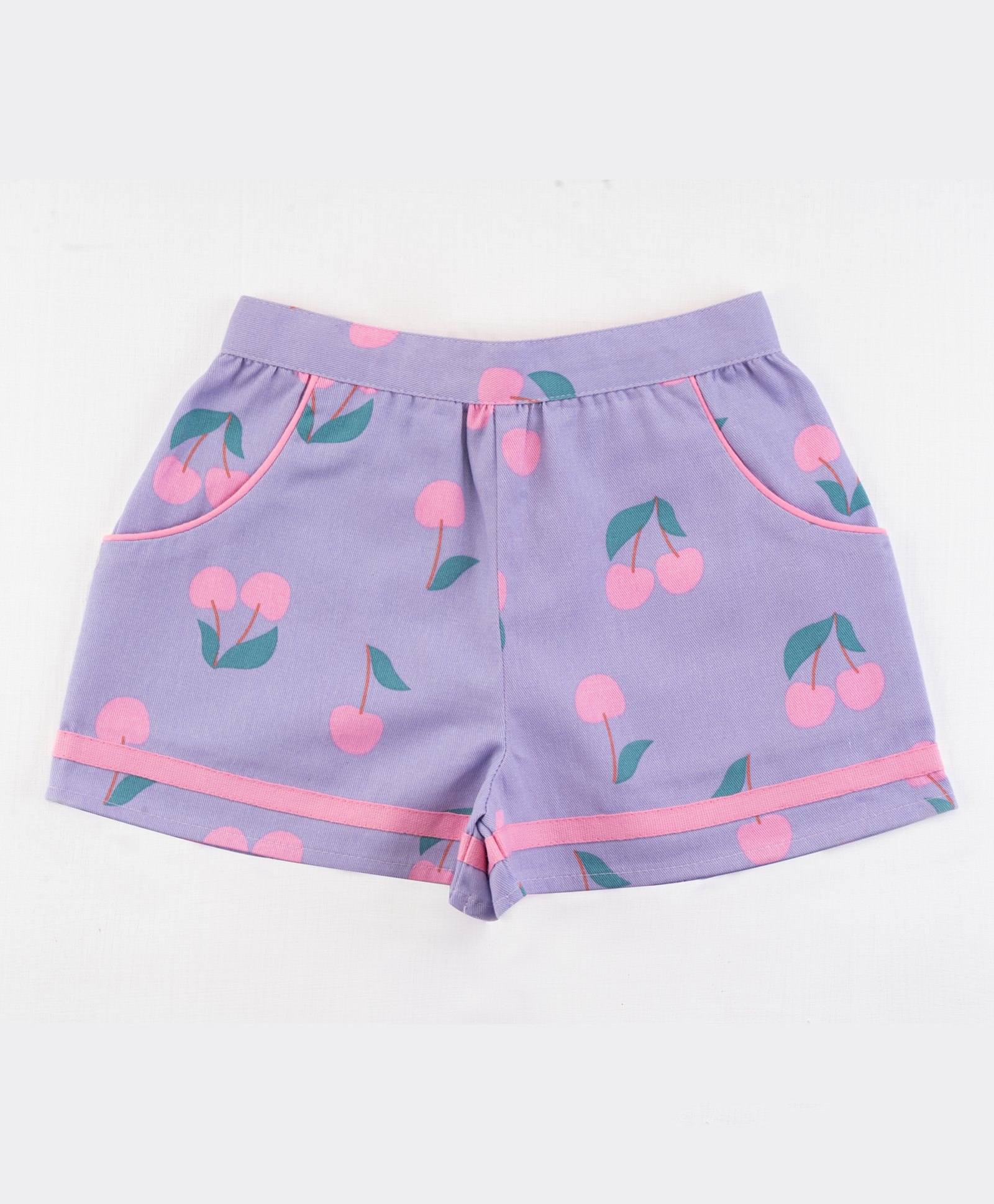 Soleilclo Cotton Cherry Printed Shorts - Lilac-picture-20