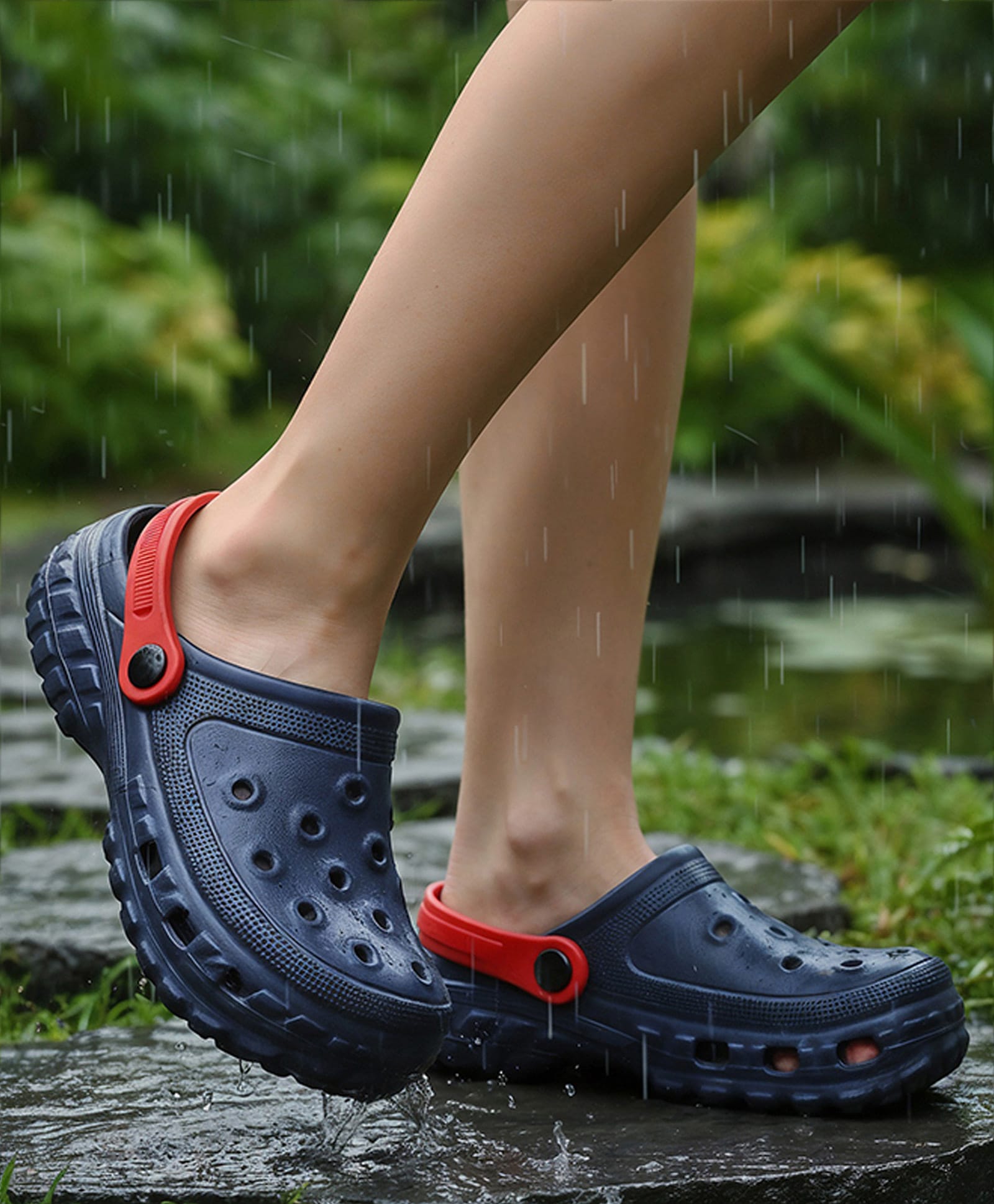 Pine Kids Solid Color Back Strap Closure Clogs - Navy Blue-picture-23