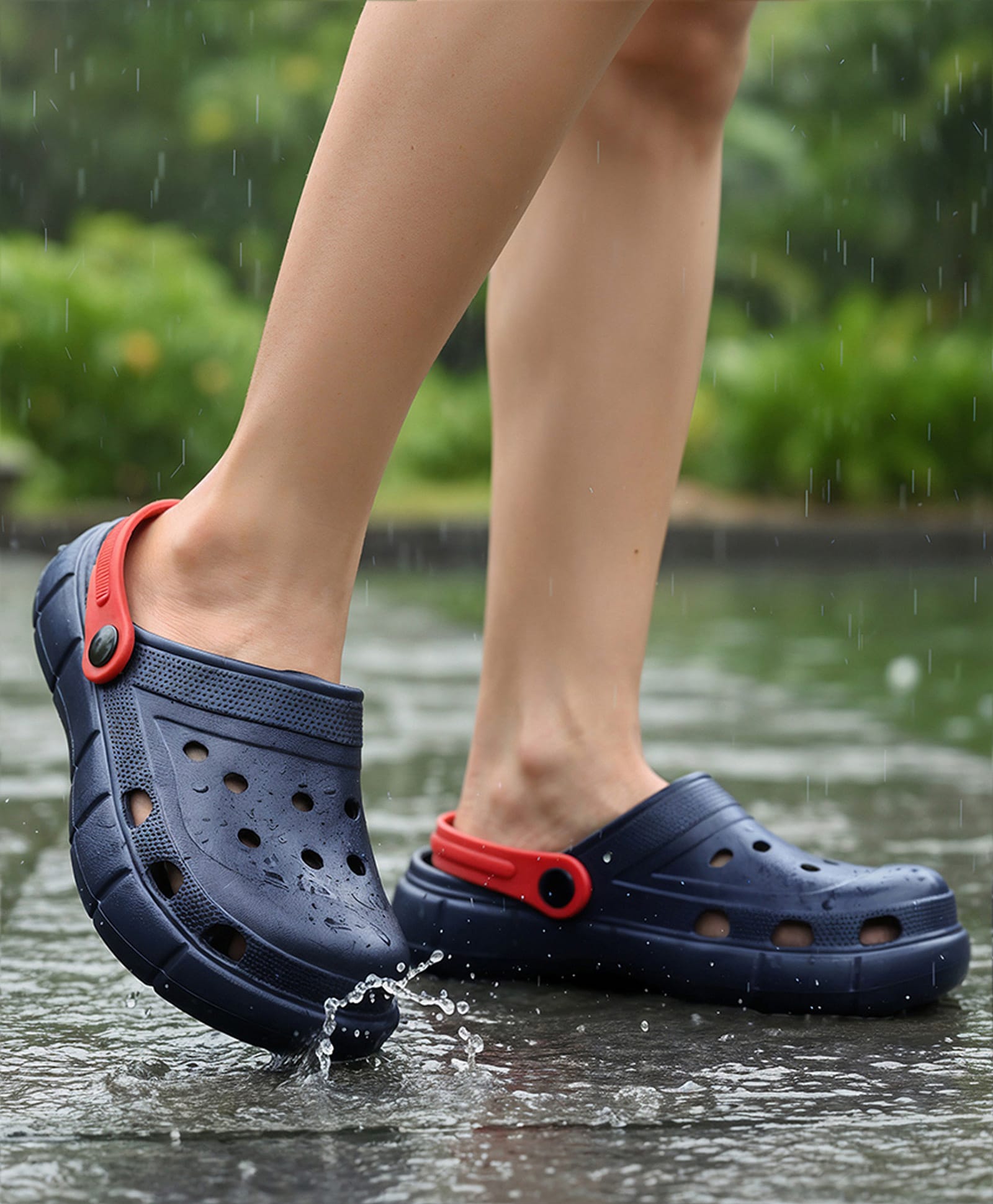 Pine Kids Solid Color Back Strap Closure Clogs - Navy Blue-picture-21