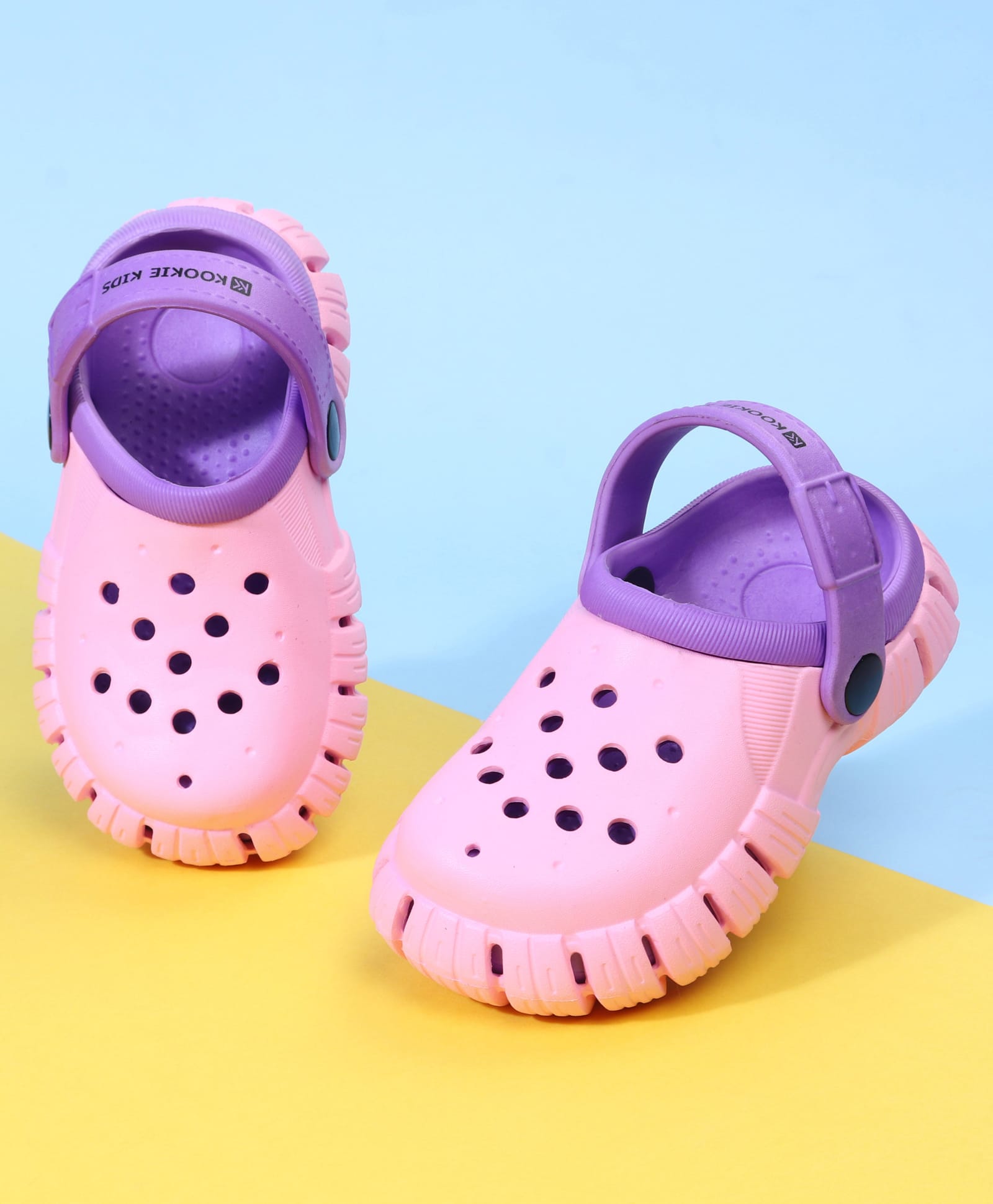 Kookie Kids Back Strap Solid Color Clogs - Pink-image-30
