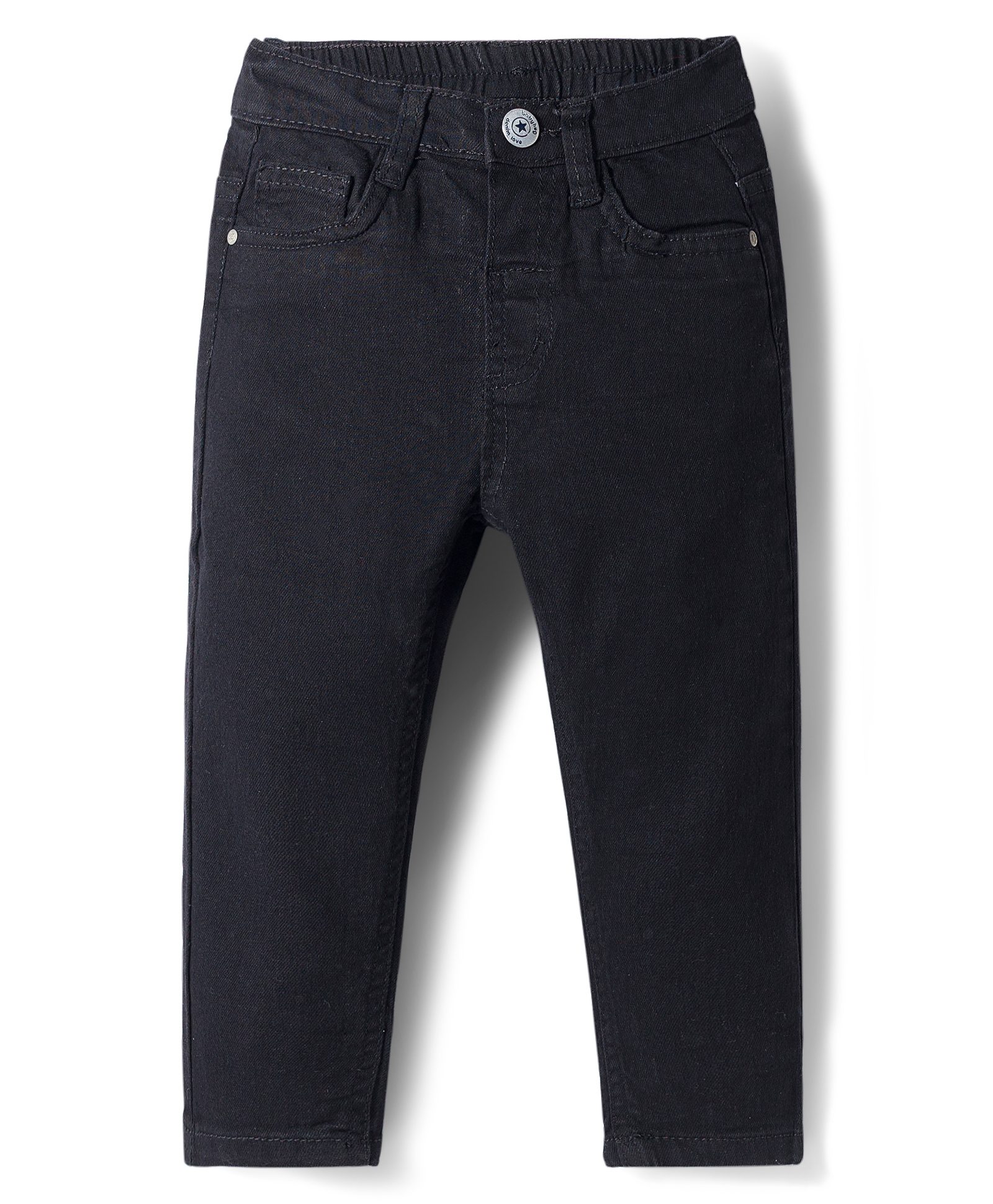 Babyhug Cotton Denim Full Length Washed Jeans With Stretch - Black-picture-31
