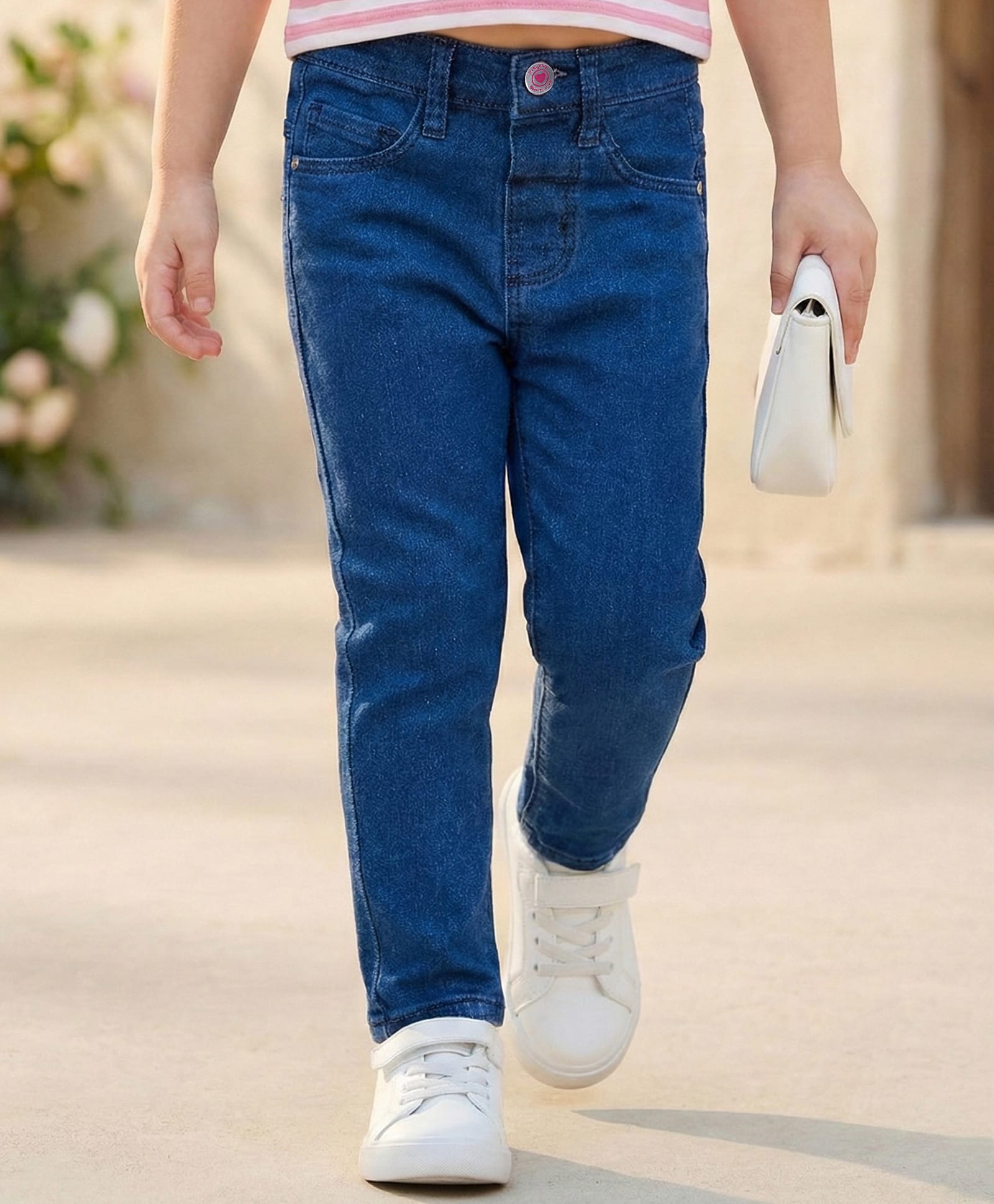 Babyhug Cotton Denim Full Length Washed Jean With Stretch - Navy Blue-picture-25