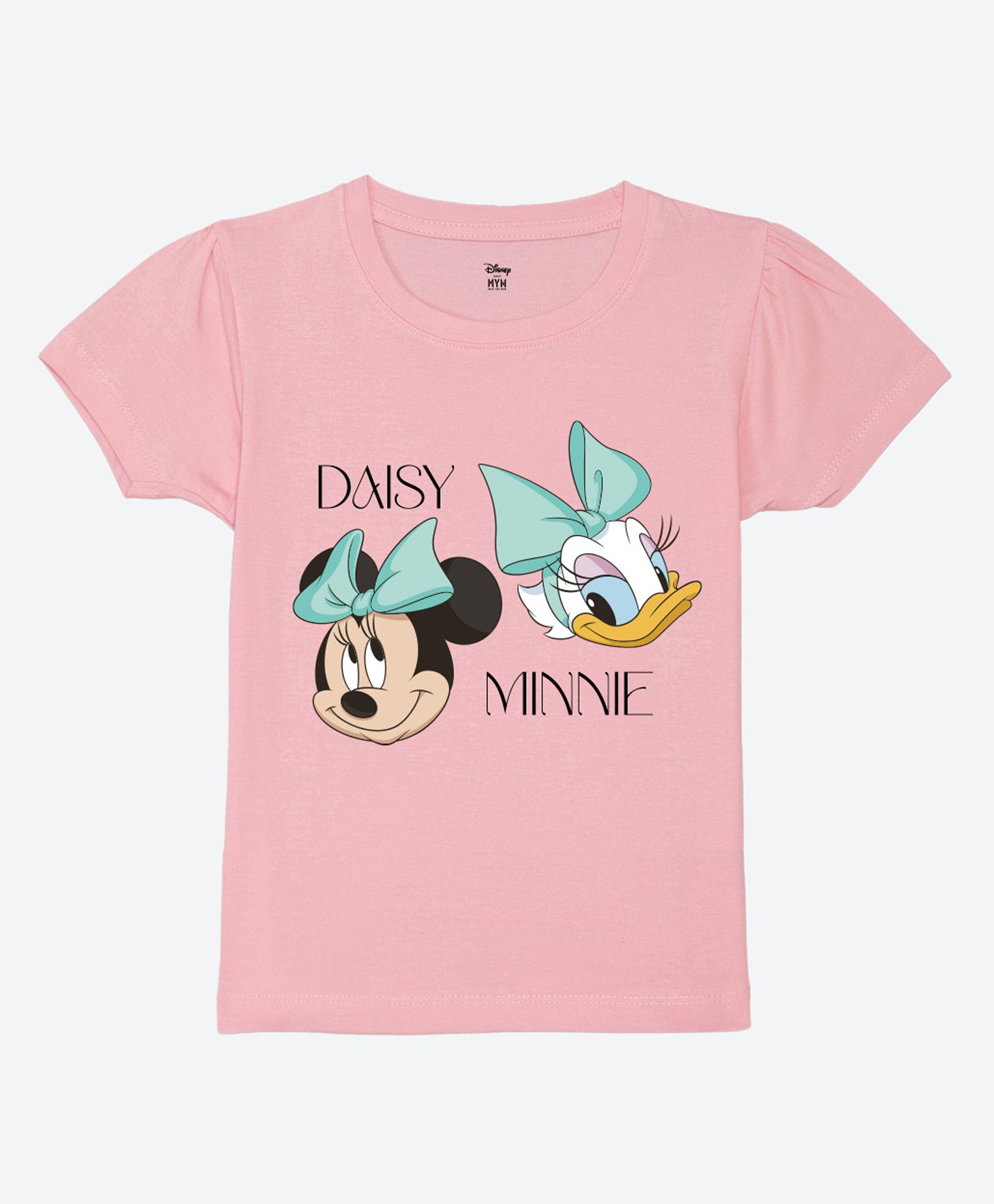 Wear Your Mind Cotton Knit Mickey & Friends Featuring Half Sleeves Characters Printed Tee - Pink-picture-20