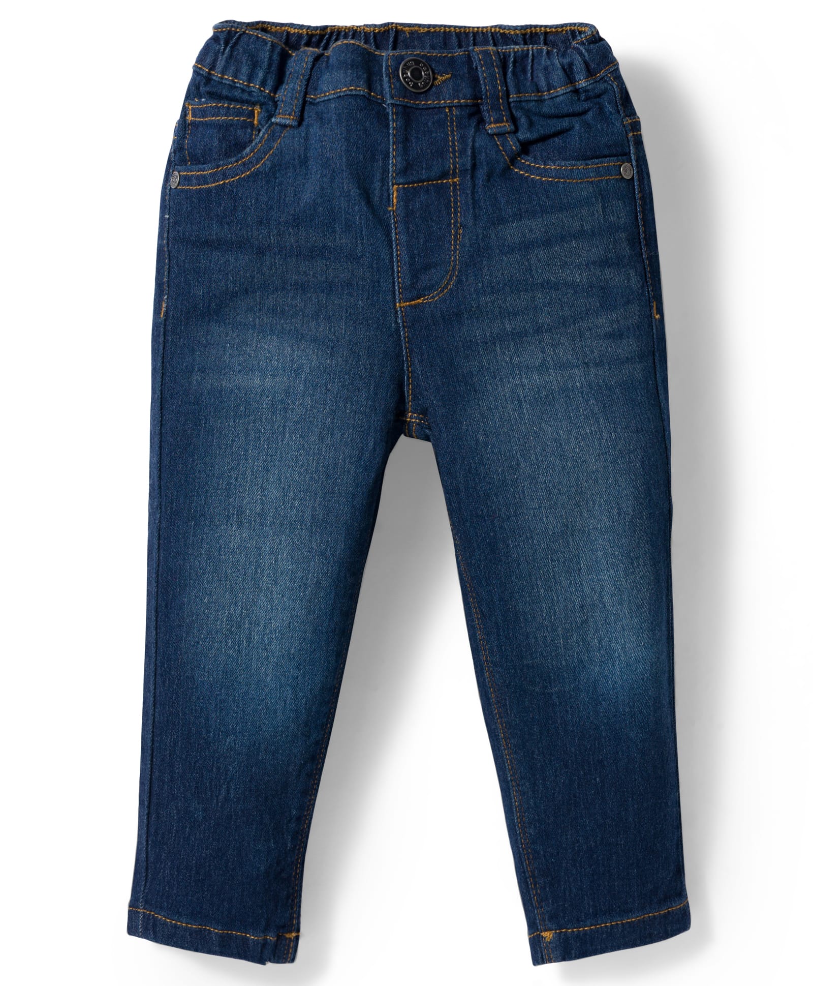 Babyhug Denim Full Length Washed Jeans With Stretch - Navy Blue-picture-24