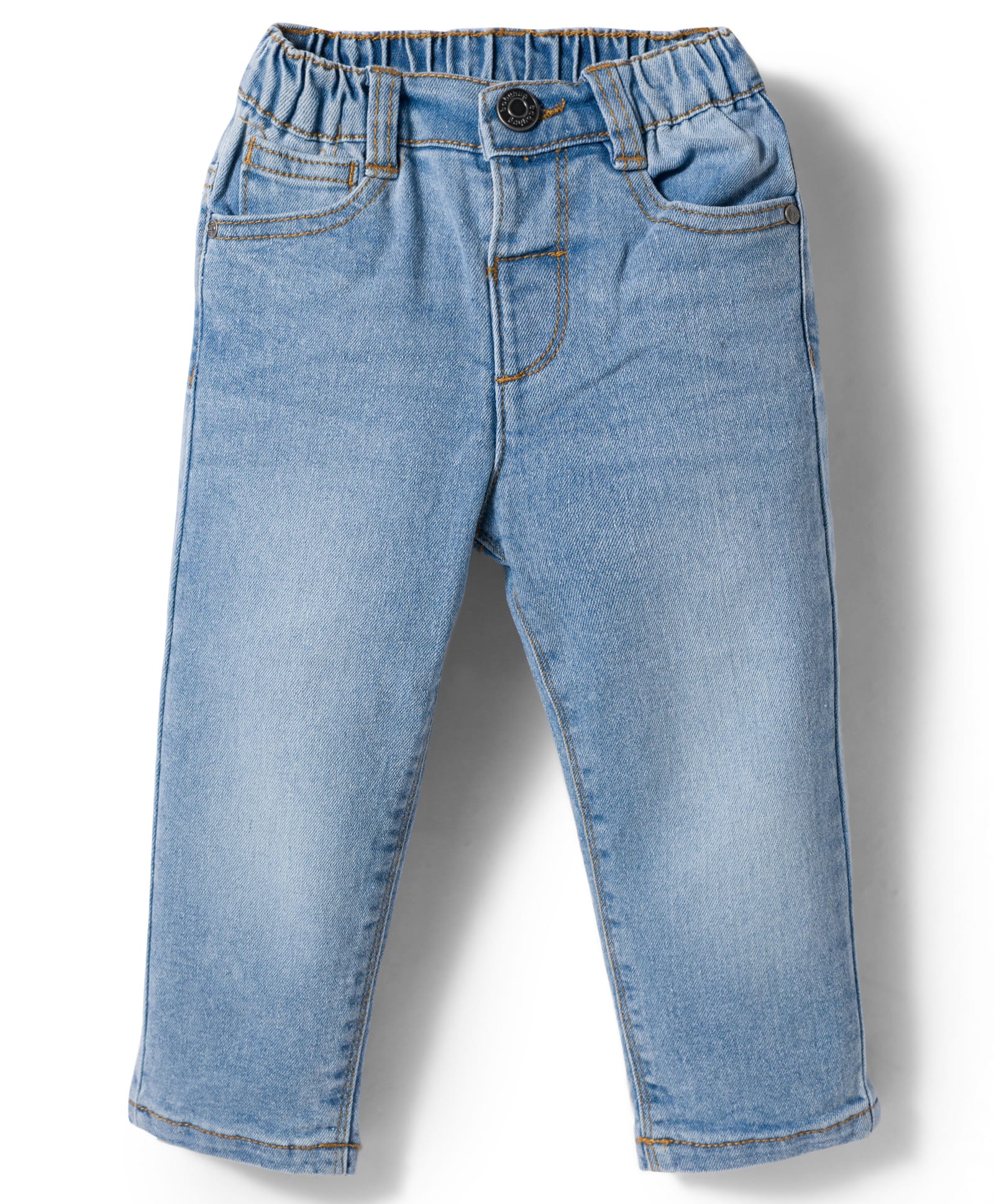 Babyhug Denim Full Length Washed Jeans With Stretch - Light Blue-picture-28