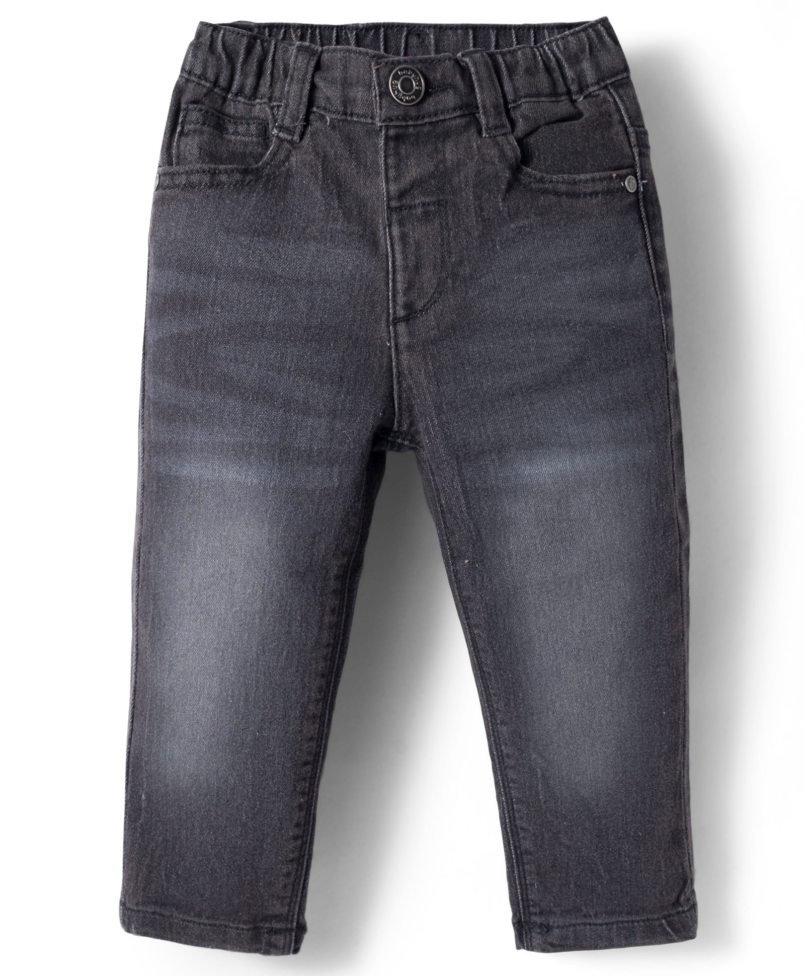 Babyhug Denim Full Length Washed Jeans With Stretch - Charcoal Grey-picture-24