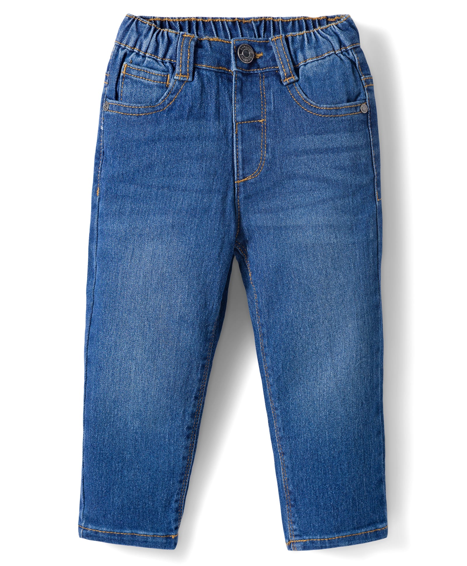 Babyhug Denim Full Length Washed Jeans with Stretch -Blue-picture-23