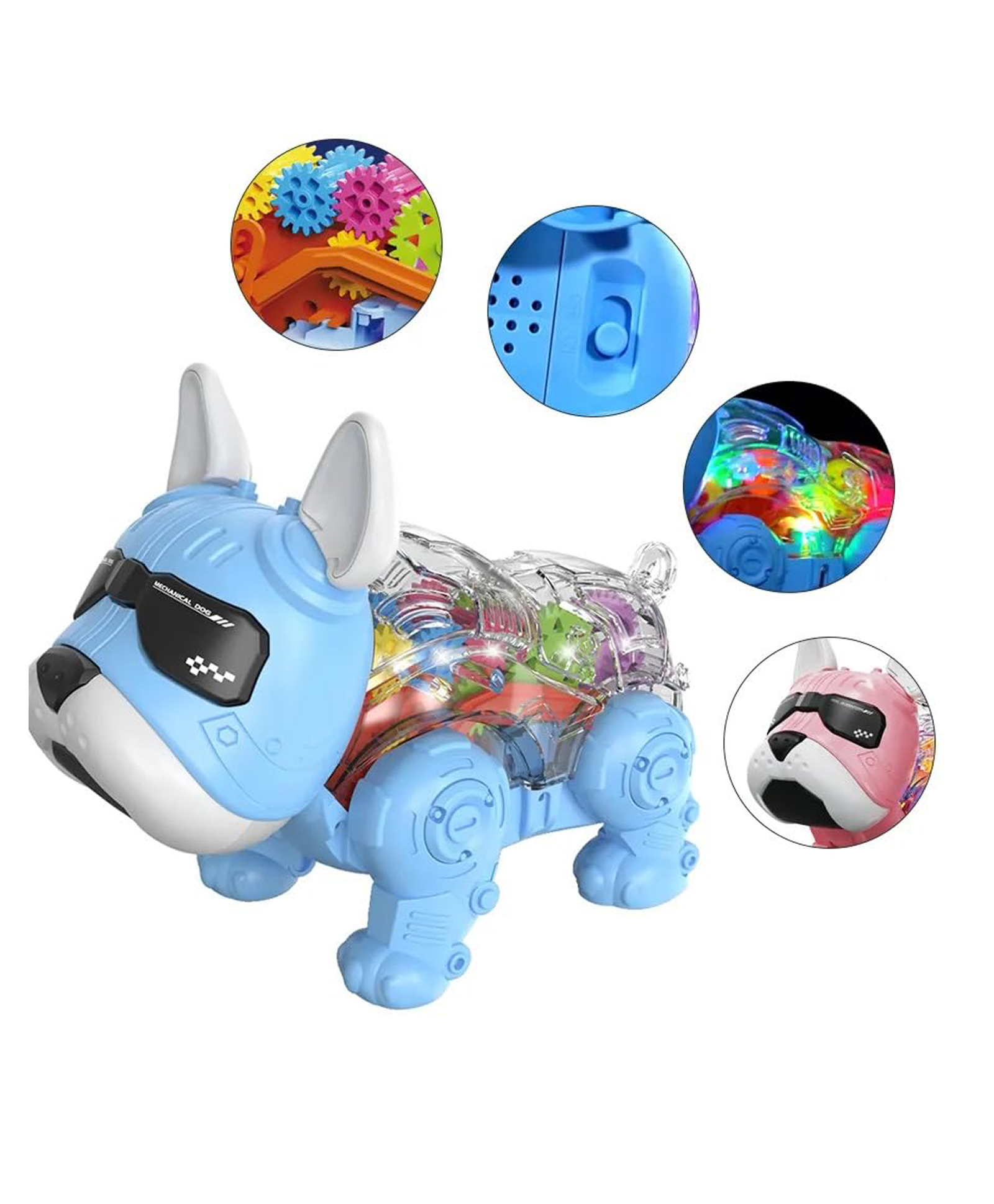 Sanjary Robot Gear Dog toy for Kids Battery Operated Smart Intelligent Lovely Dog color design may vary-image-8