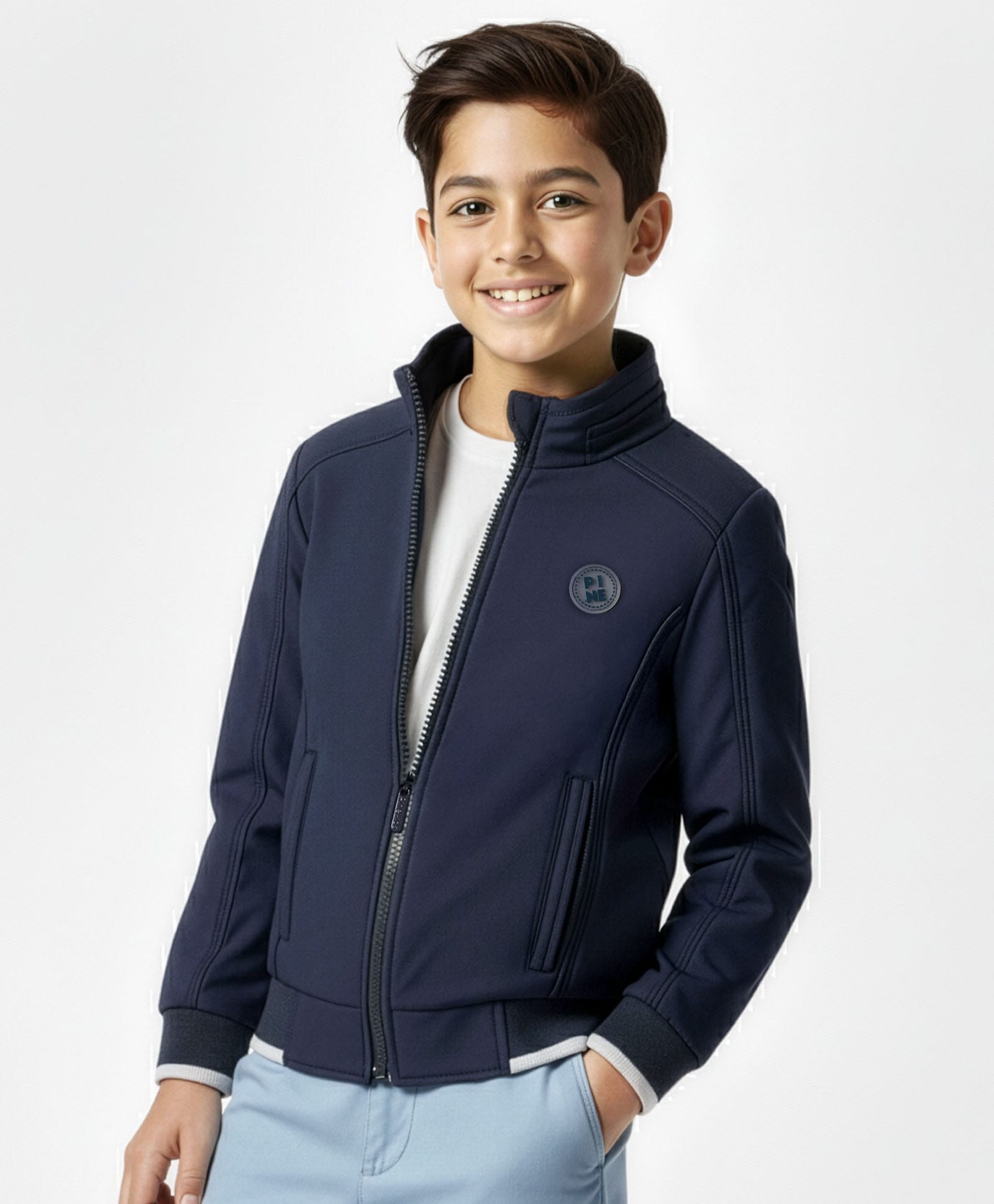 Pine Kids Woven Full Sleeves Hooded Padded Jacket - Navy Blue-picture-11
