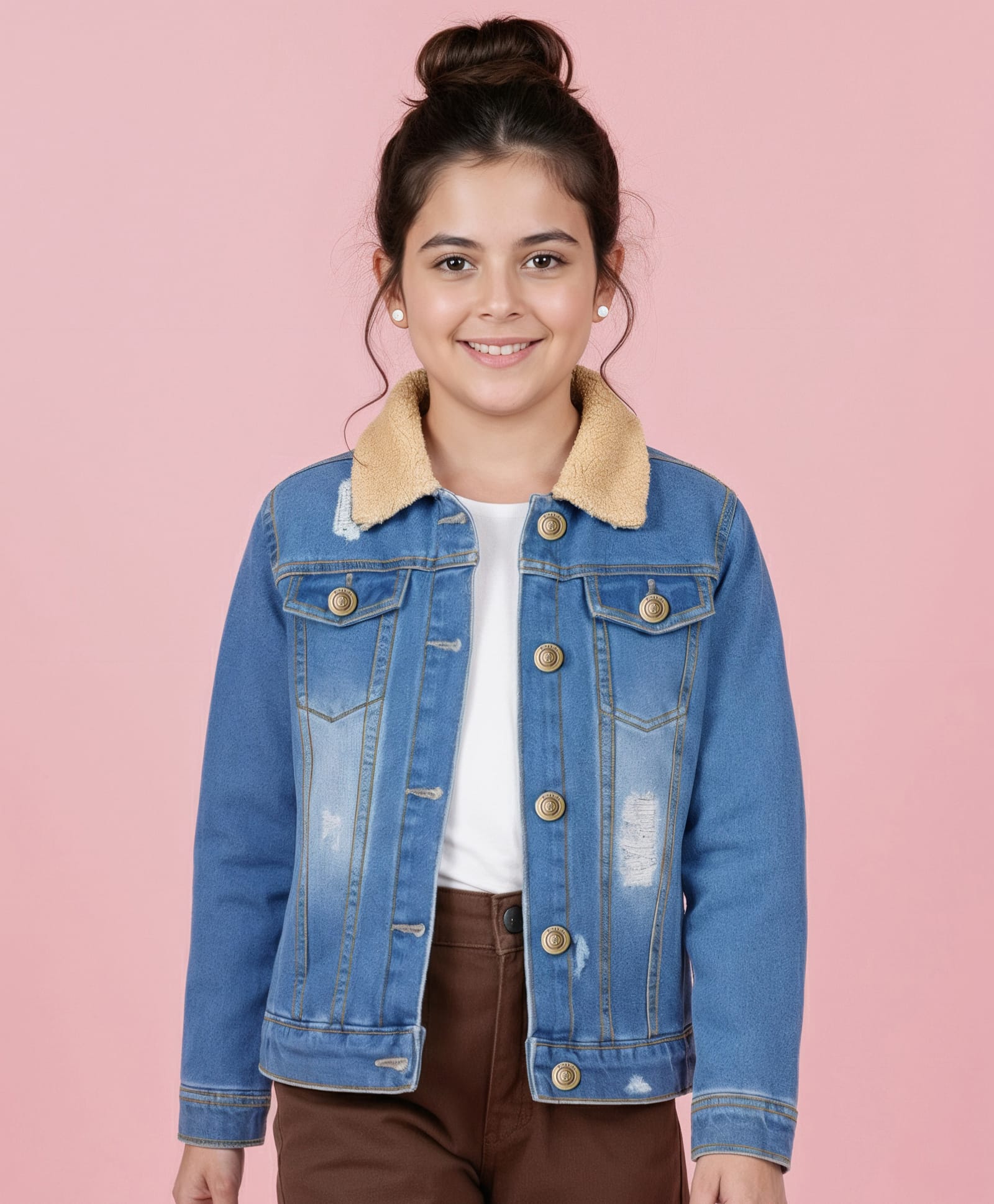 Pine Kids Cotton Woven Full Sleeves Solid Denim Jacket - Blue-picture-12