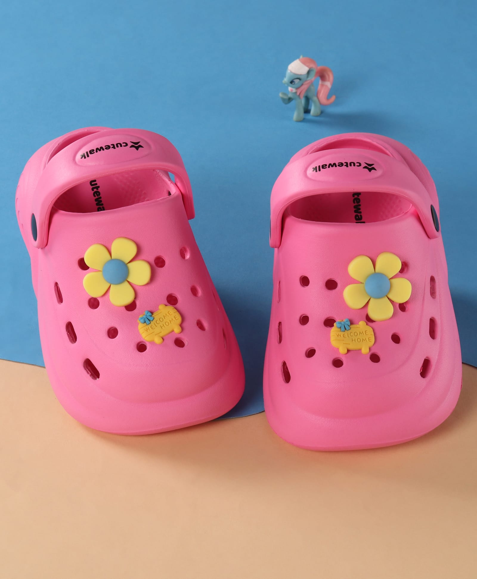 Cute Walk by Babyhug Clogs with Back Strap & Floral Applique - Pink-picture-28
