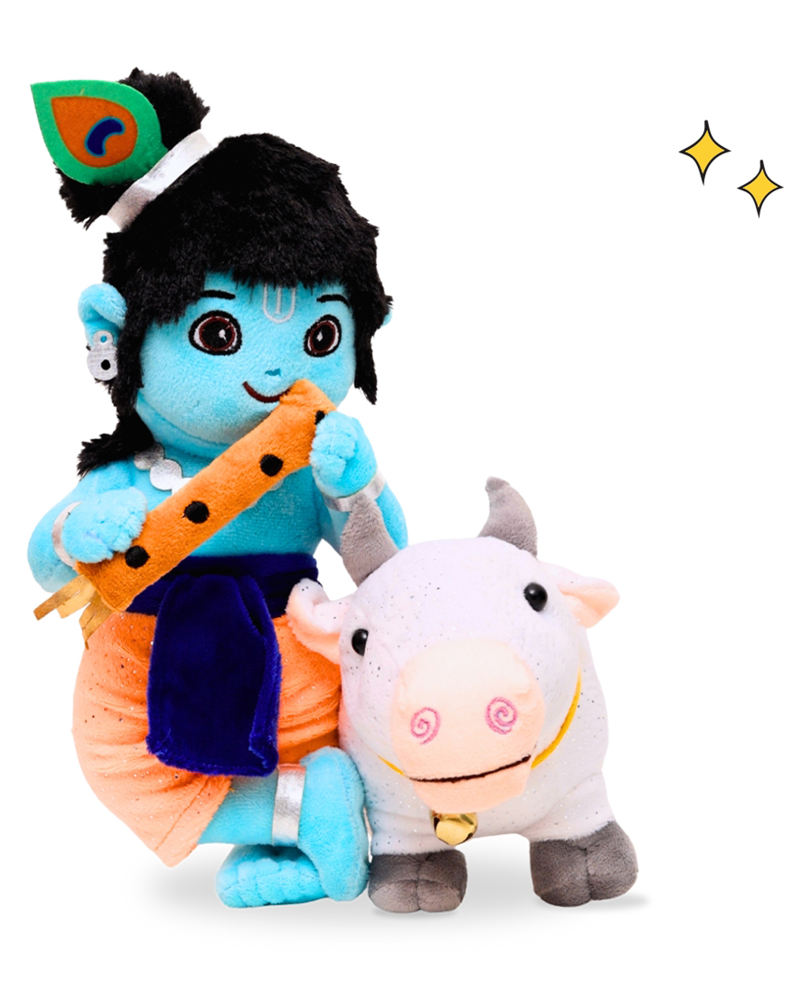 Panda's Box Lord Krishna & Cow (Non-musical) Plush Soft Toy - Height 32 cm-image-49