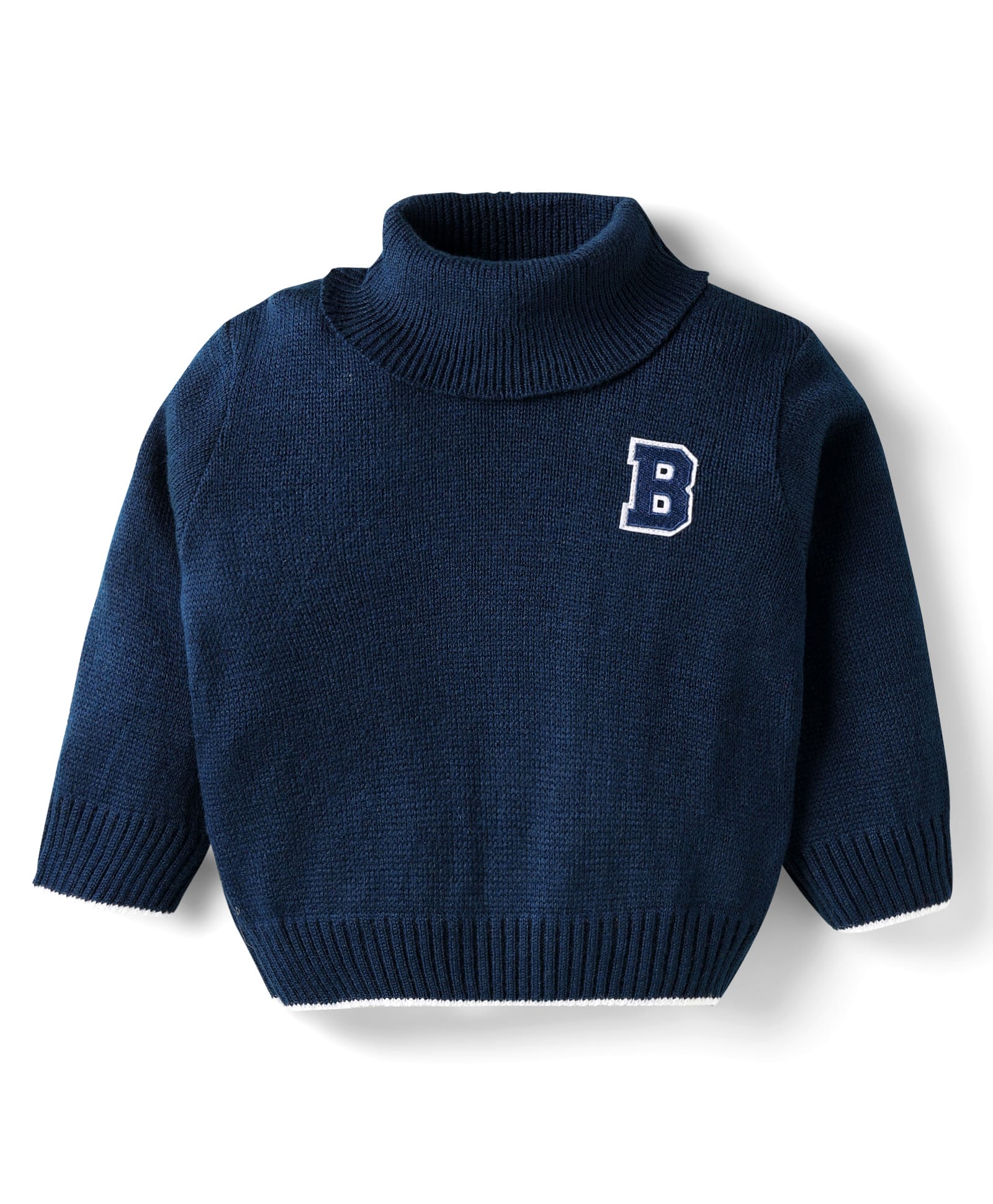 Babyhug Knit Full Sleeves Pullover Sweater with Patch Detailing - Navy Blue-image-39