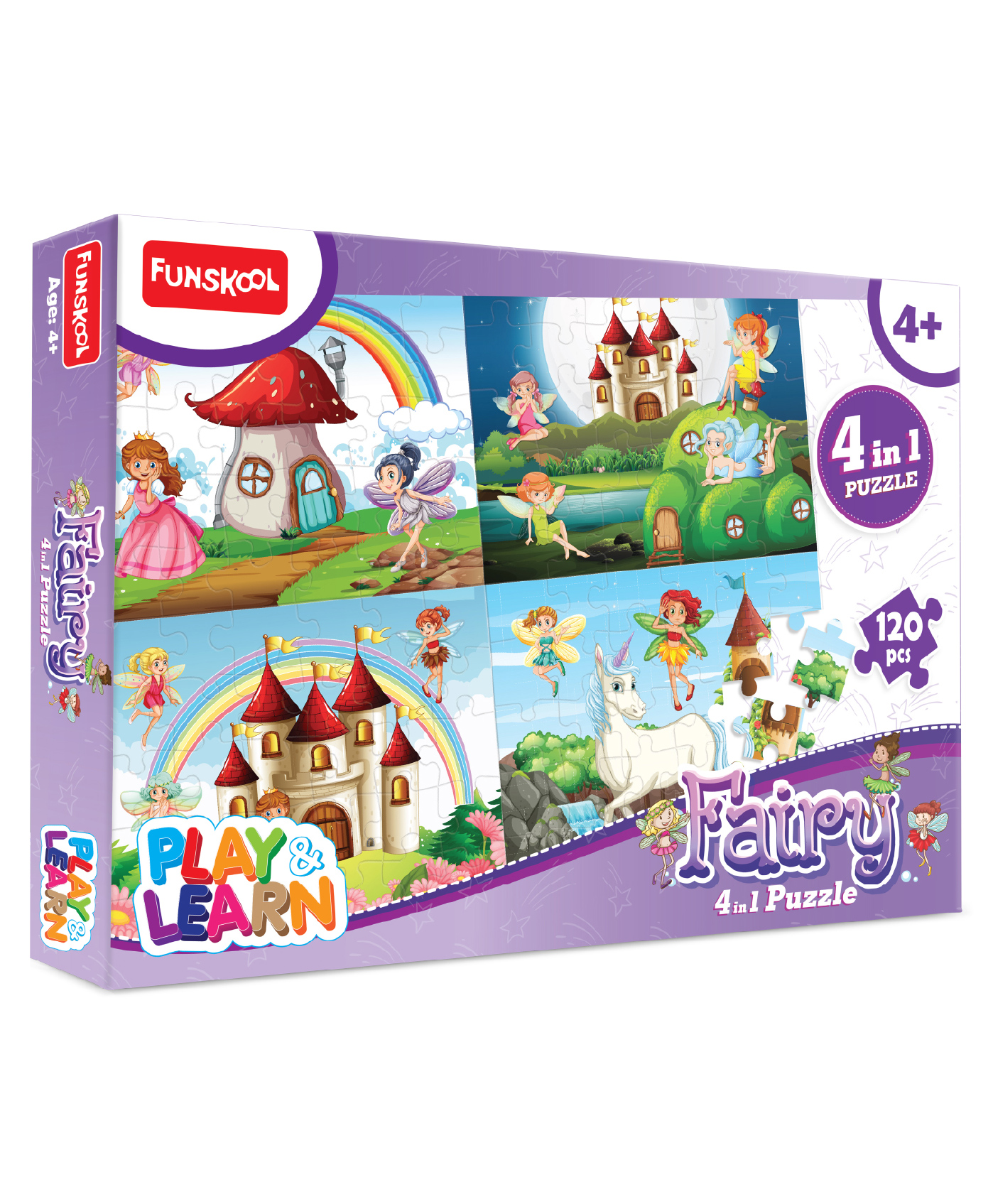 Funskool Fairy 4 in 1 Puzzle Multicolor - 120 Pieces-image-32