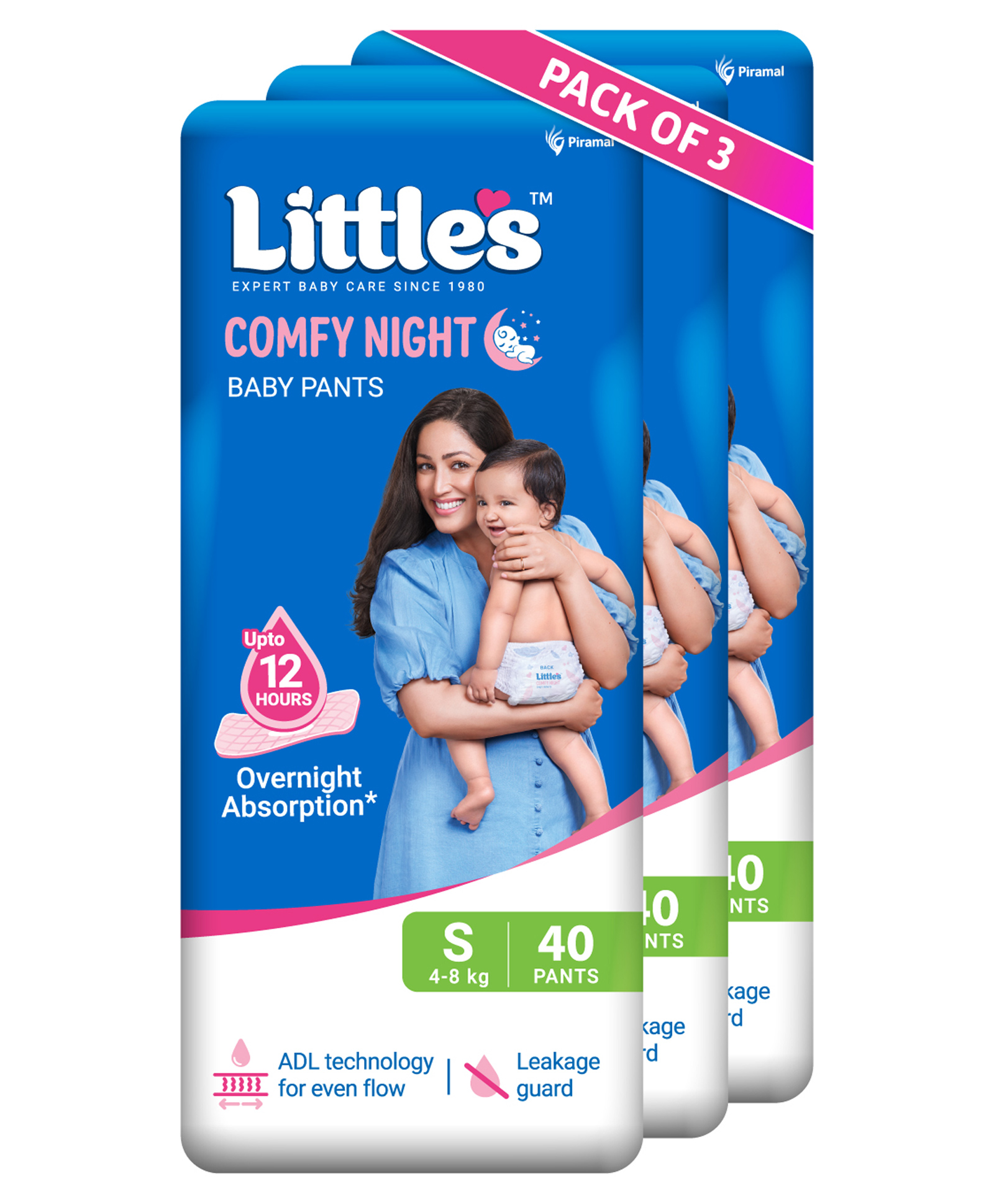 Little's Baby Diapers S Size (Small) Pants Style | 4-8 kg | 120 Count | Comfy Night Baby Diaper Pants with Leakage Guard & Upto 12 Hours Absorption (40 Count, Pack of 3)-image-32