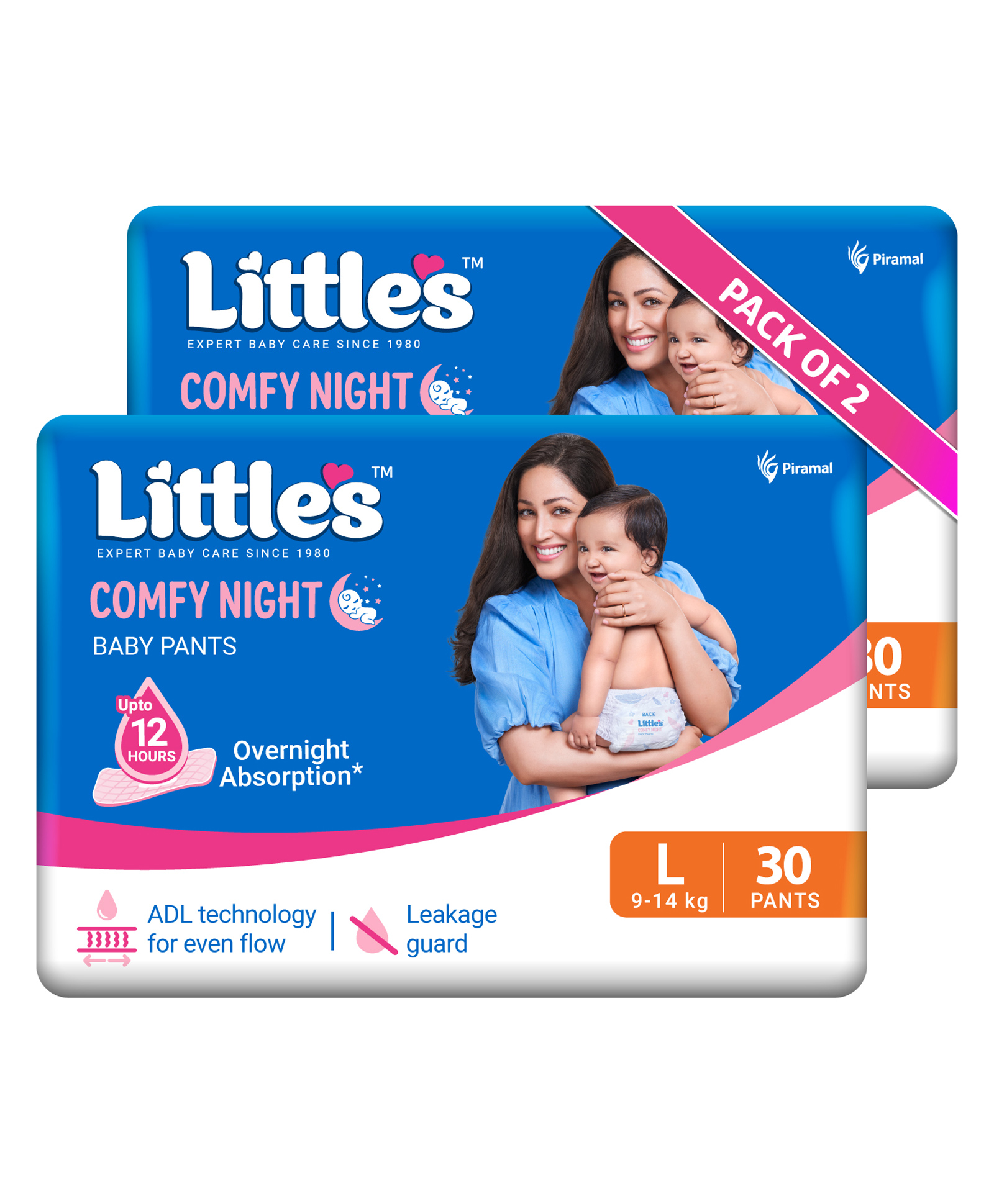 Little's Cotton Soft Baby Diaper Pants with Leakage Guard Pack of 2 Size L - 60 Diapers-picture-34