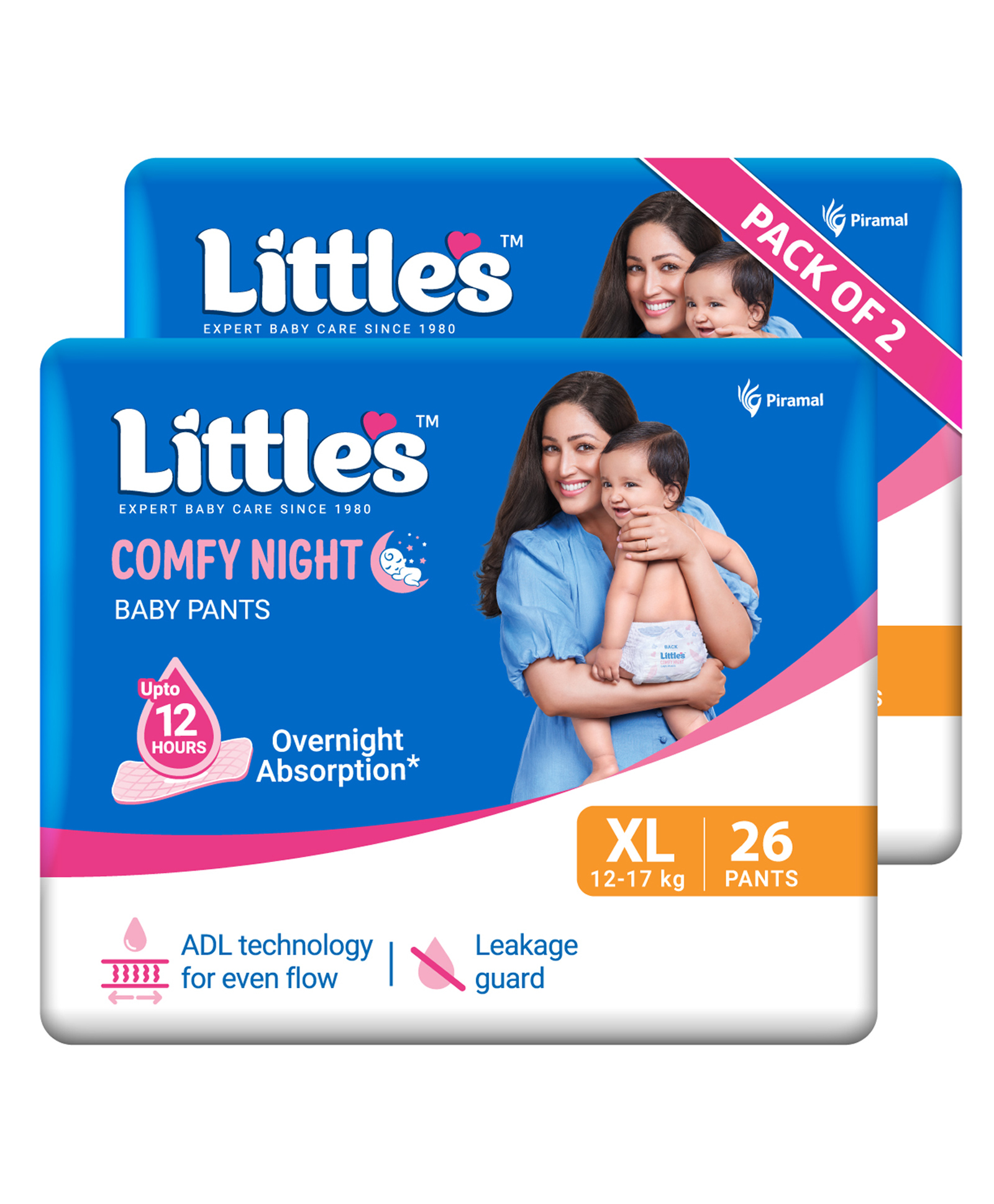 Little's Cotton Soft Baby Diaper Pants with Leakage Guard Pack of 2 Size XL - 52 Diapers-picture-44