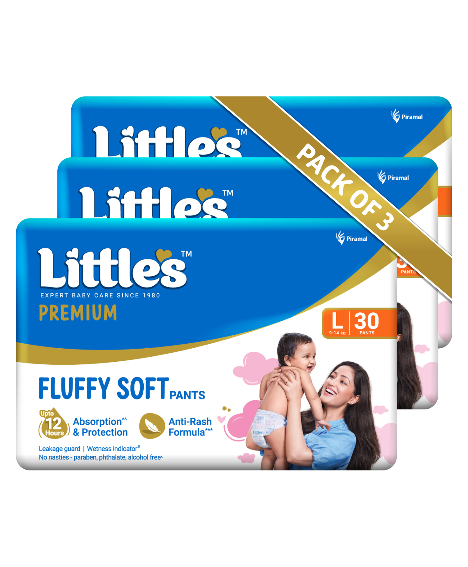 Little's Baby Diapers L Size (Large) Pants Style | 9-14 kg | 90 Count - Pack of 3 | CottonSoft Baby Diaper with Leakage Guard, Wetness Indicator & 12 Hours Absorption-picture-14