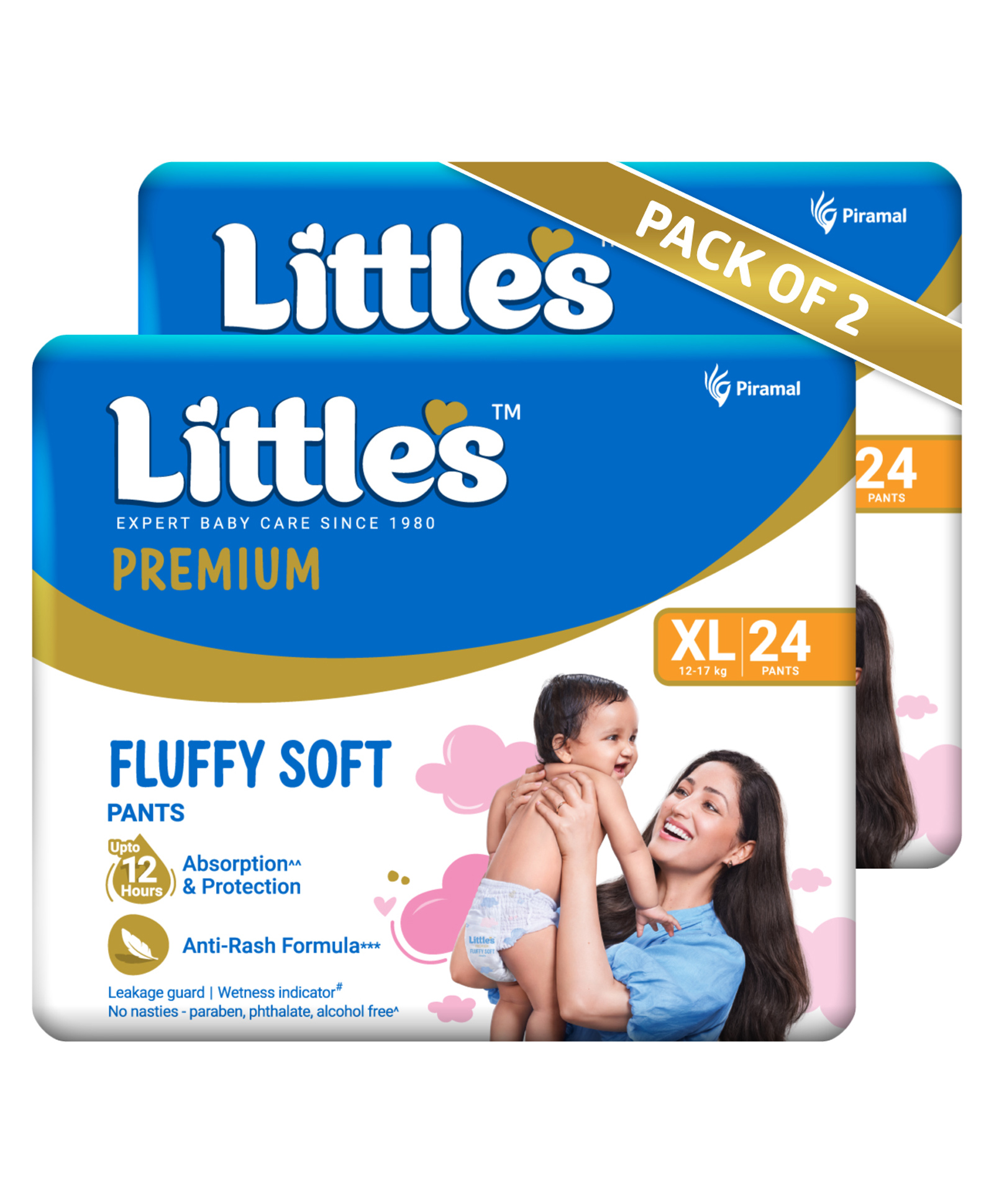 Little's Baby Diapers XL Size (Extra Large) Pants Style | 12-17 kg | 48 Count - Pack of 2 | CottonSoft Baby Diaper with Leakage Guard, Wetness Indicator & 12 Hours Absorption-image-34