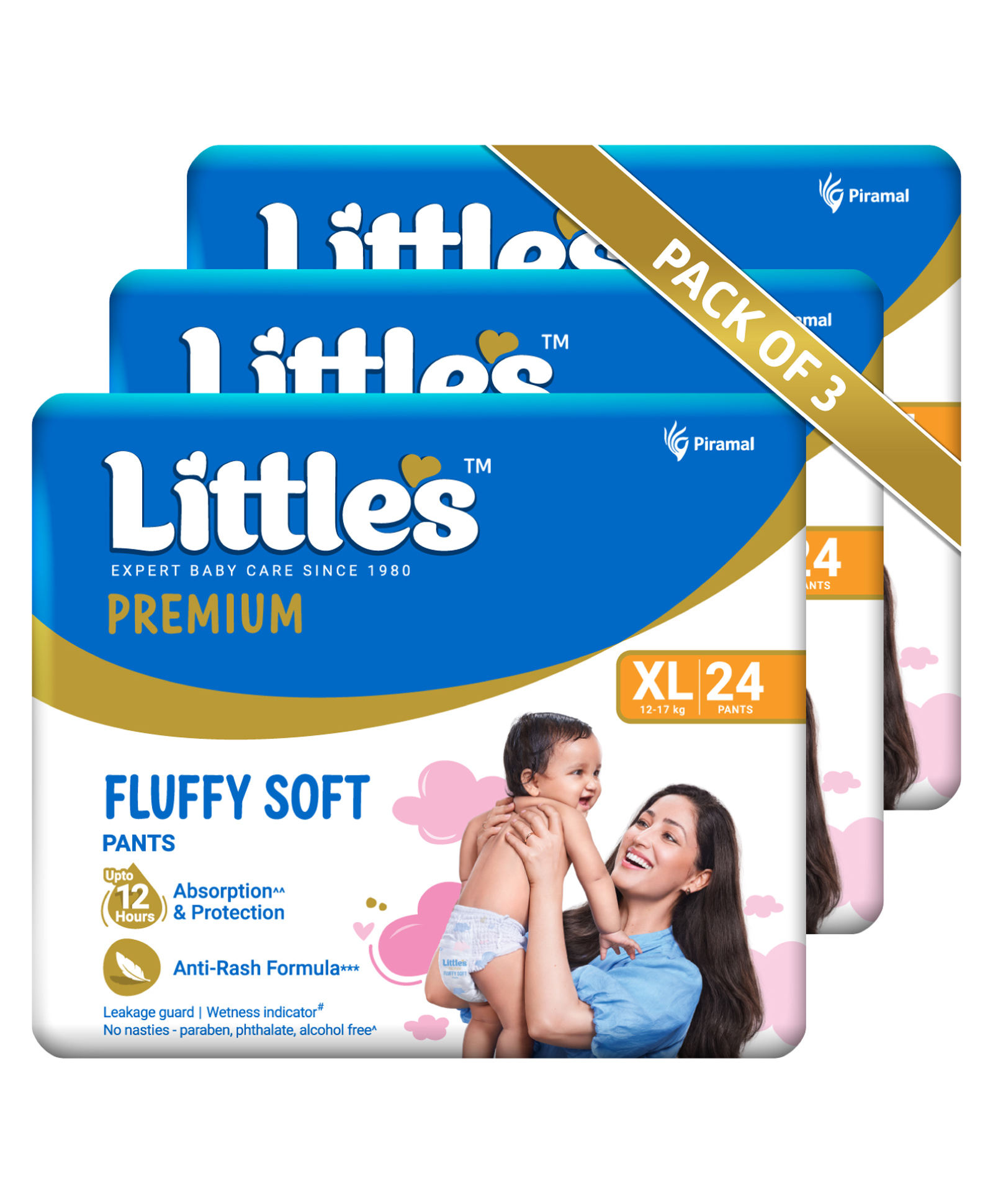Little's Baby Diapers XL Size (Extra Large) Pants Style | 12-17 kg | 72 Count - Pack of 3 | CottonSoft Baby Diaper with Leakage Guard, Wetness Indicator & 12 Hours AbsorptionÂ-image-37