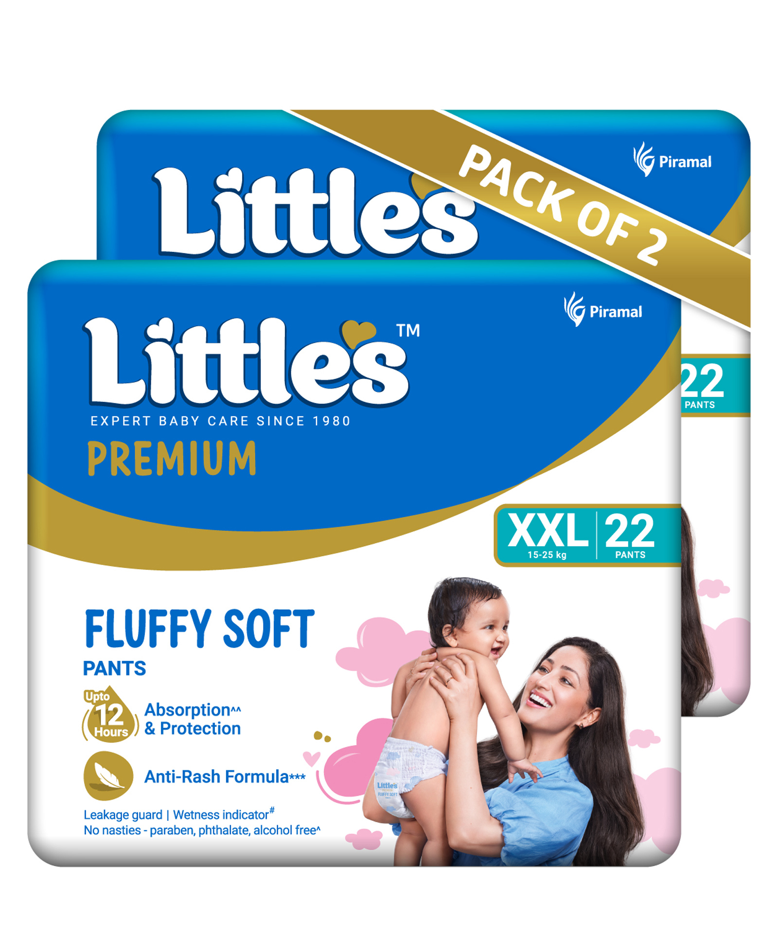 Little's Baby Diapers XXL Size | Pants Style | 15-25 kg | 44 Count - Pack of 2 | CottonSoft Baby Diaper with Leakage Guard, Wetness Indicator & 12 Hours Absorption-image-30