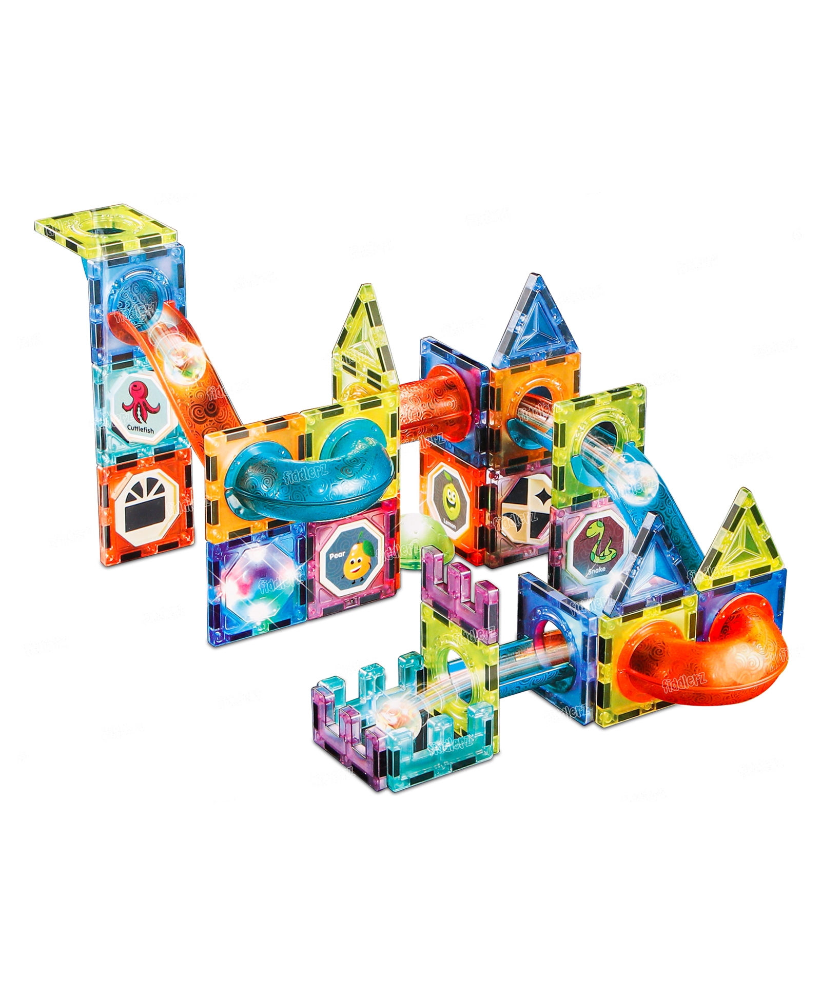 Fiddlerz Magnetic Building Blocks for Kids with LED Lights Magnetic Set Creativity Educational Magnet Toys for Boys and Girls (49 Pcs) - (Multicolor) Age 3+-image-28