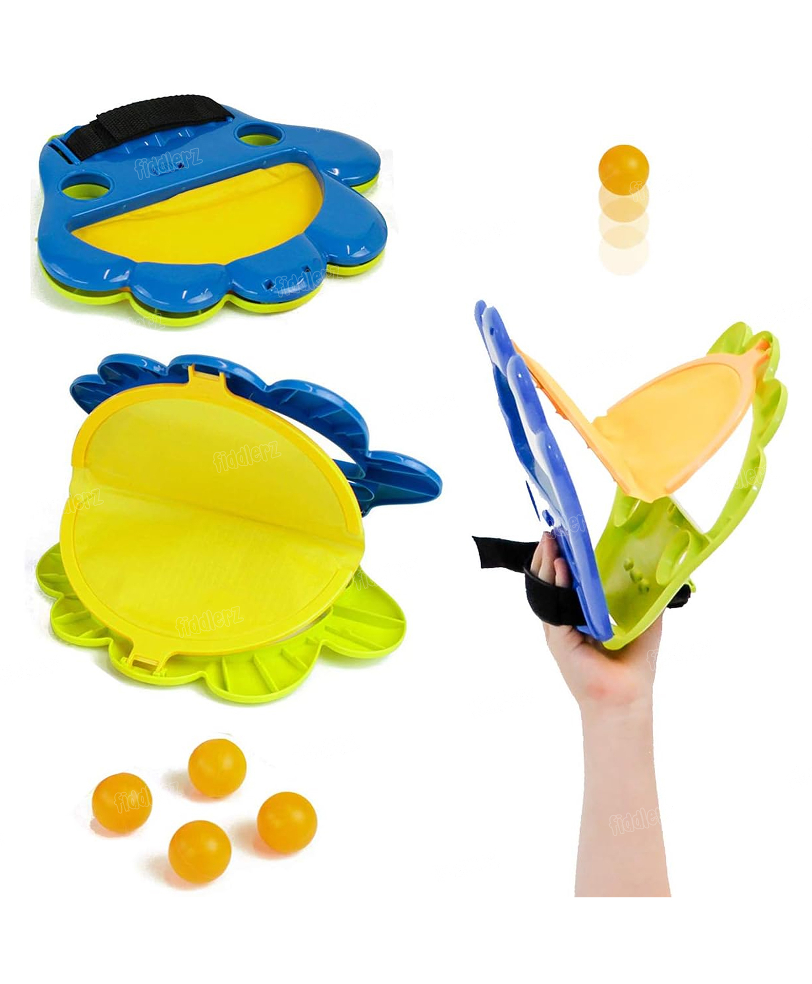 Fiddlerz Ball Catch Game Set for Kids with 2 Catcher Nets 4 Ball Action Game Fun for 1-2 Players Perfect for Indoor and Outdoor Game Set for Boys and Girls 3+-image-13