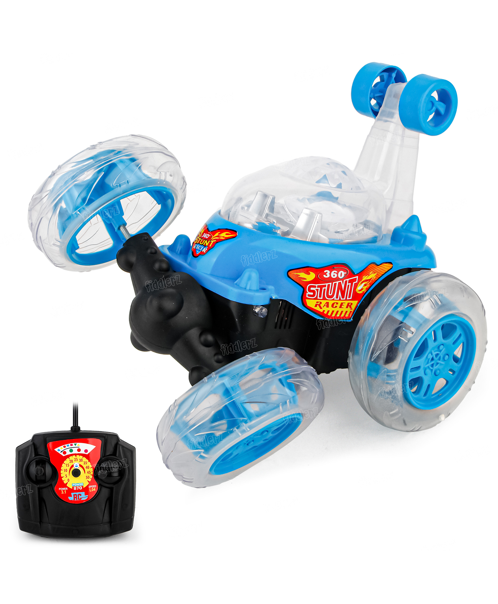 Fiddlerz Remote Control Car for Kids with 360 Degree Rotation Music Light Rechargeable Battery Stunt Racer Car 4x4 Off Road Vehicle for Boys and Girls Age 4 + (Blue)-picture-11