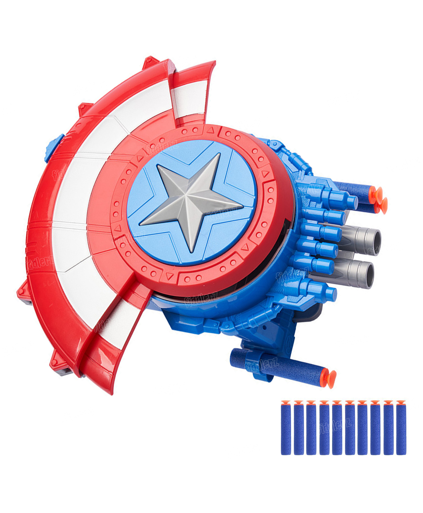 Fiddlerz Superhero Blaster Shield Dart Gun Toy for Kids with 10 Soft Bullets Shooting Action Shield for Roleplay & Adventure Action play for Boys and Girls 4+ Years (Pack of 1)-picture-10